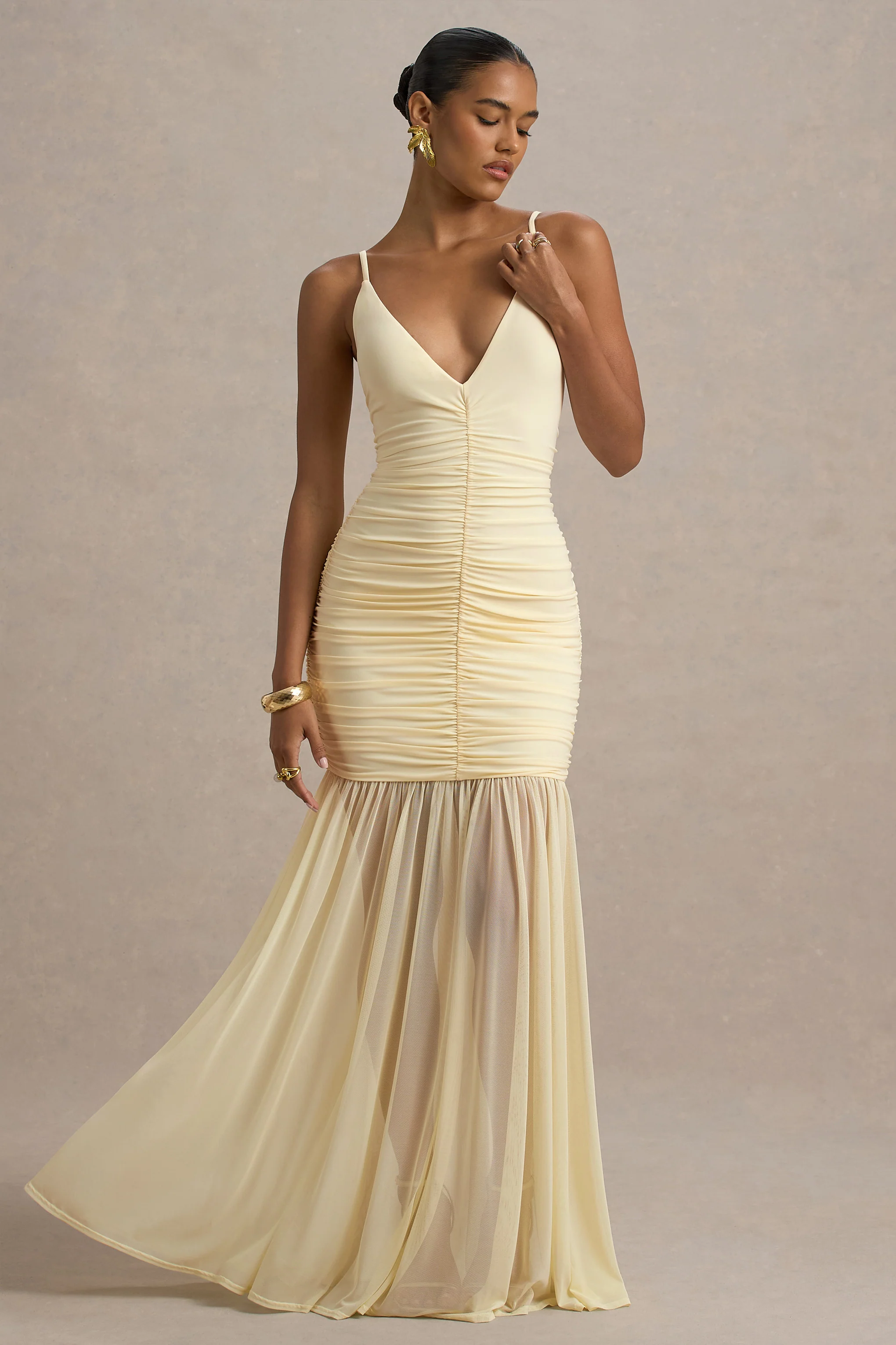 10335-pasqualina-pale-lemon-ruched-plunge-neck-maxi-dress-1.webp