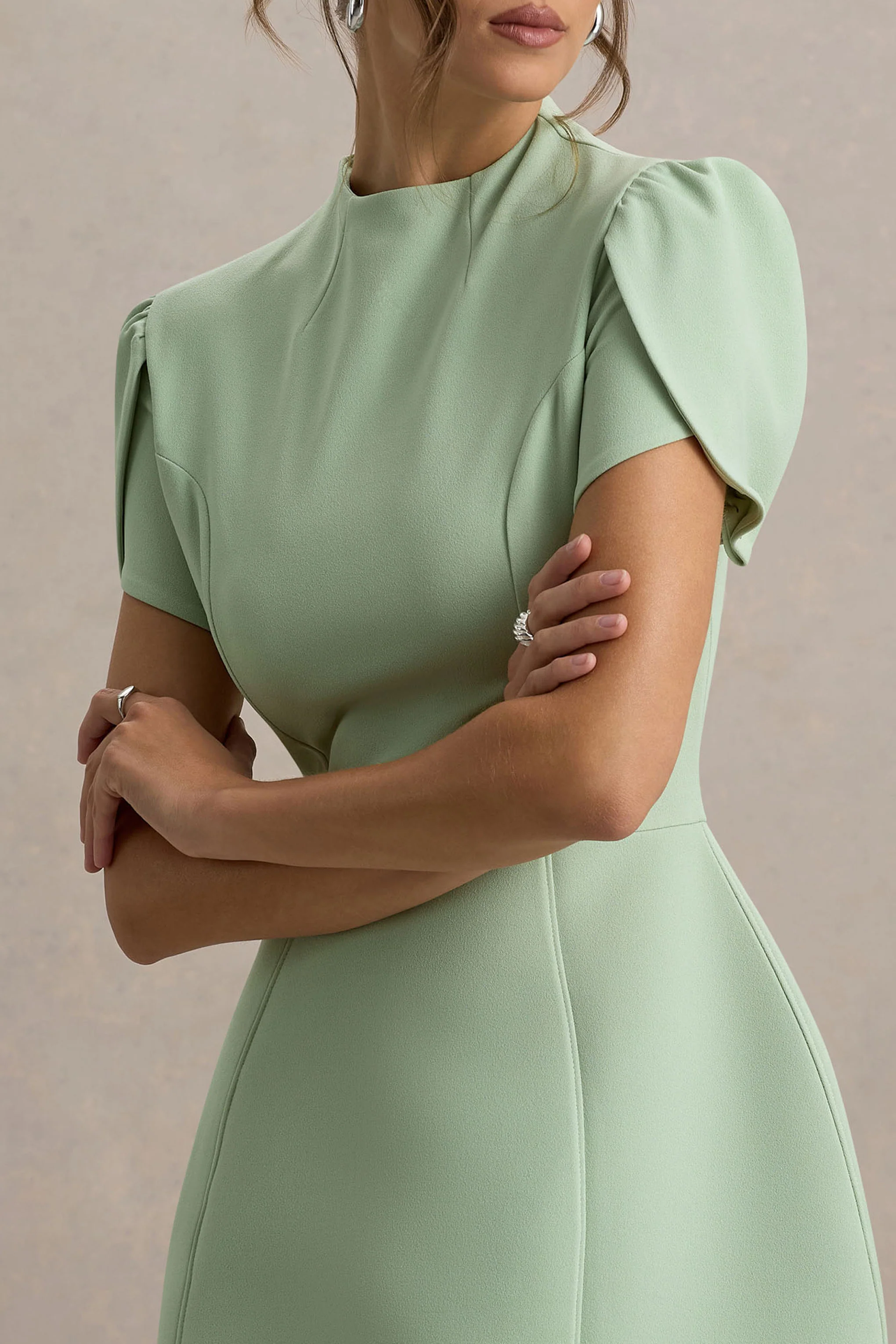 11656-carabella-light-green-high-neck-short-sleeve-mini-dress-1.webp