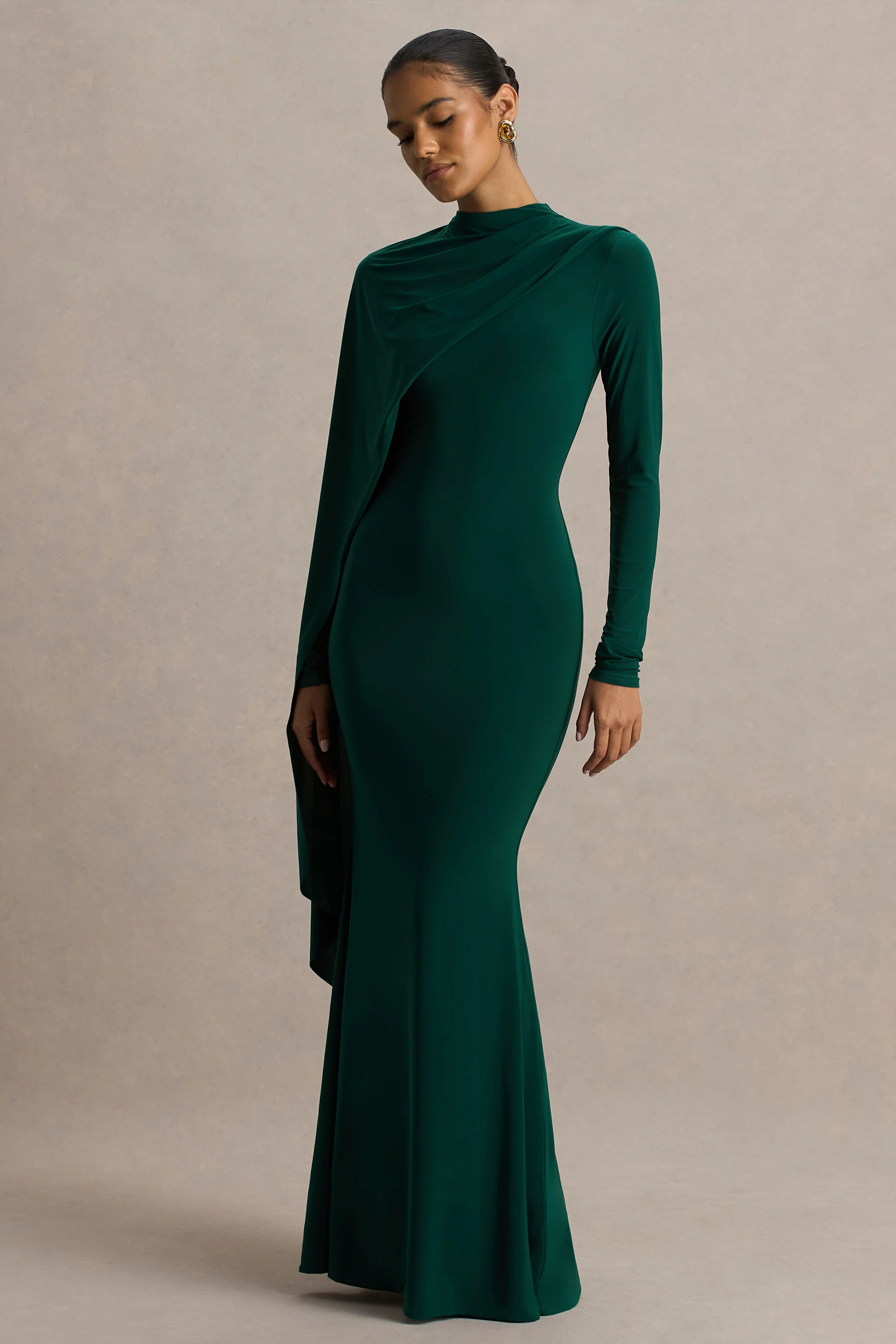 12503-always-bottle-green-high-neck-maxi-dress-with-cape-sleeve-detail-1.webp