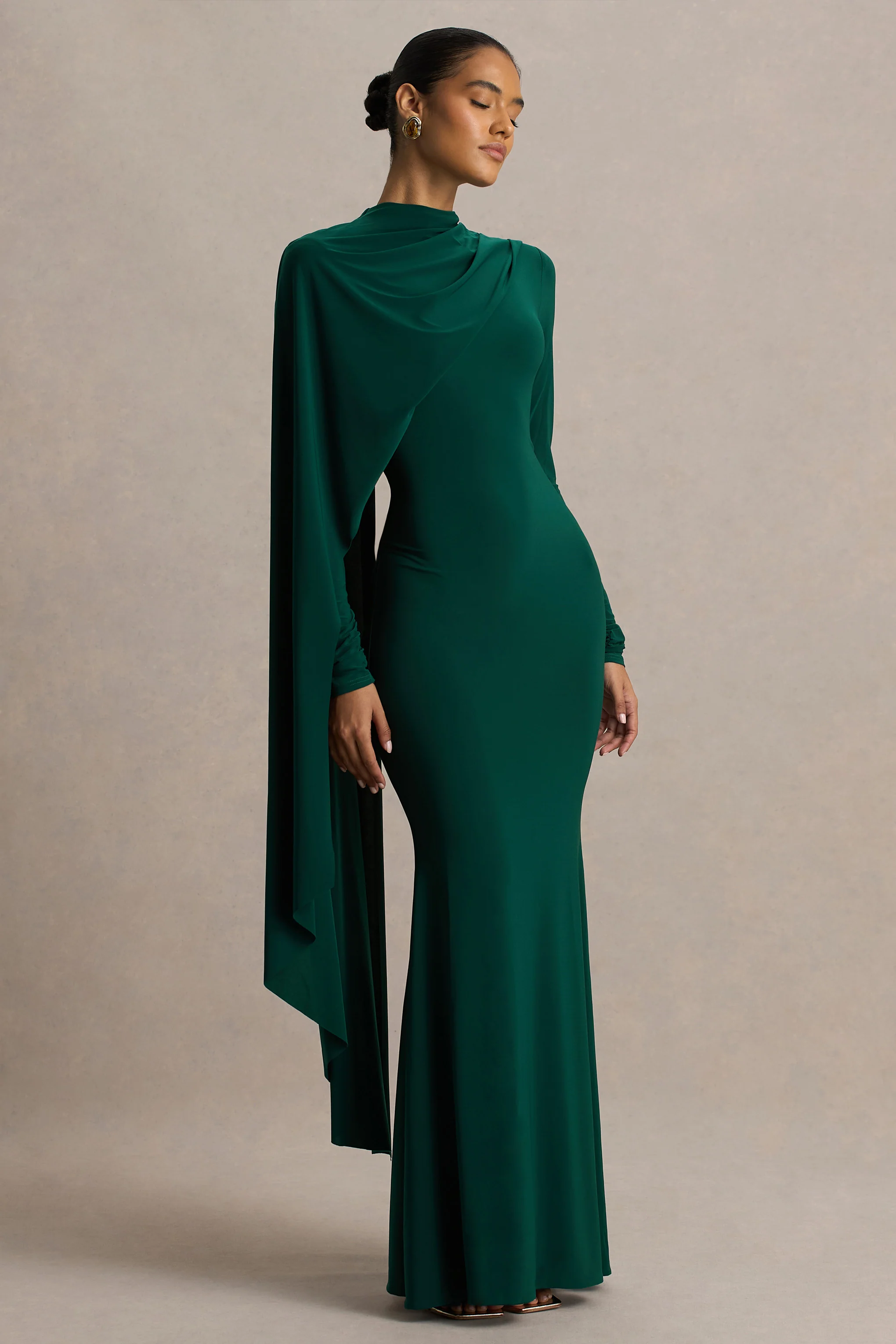12503-always-bottle-green-high-neck-maxi-dress-with-cape-sleeve-detail-1.webp