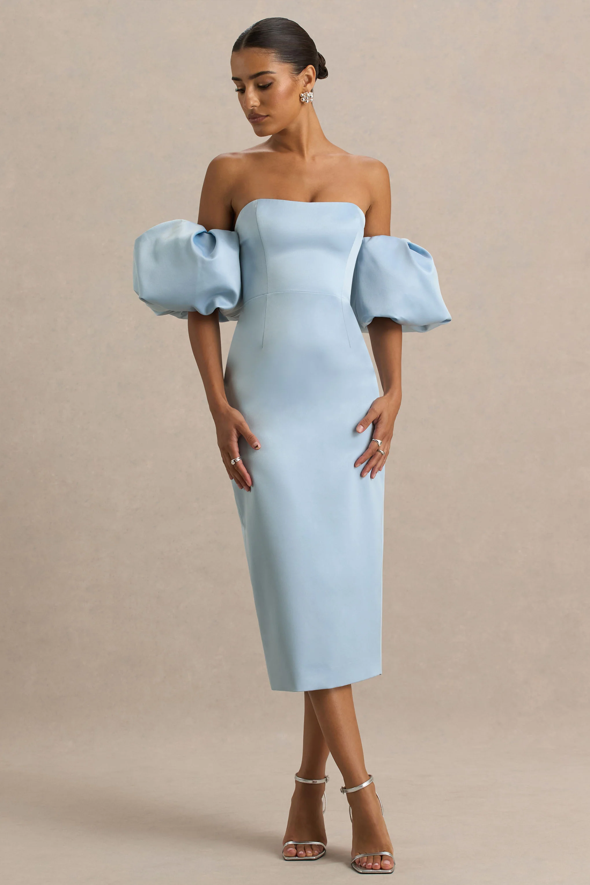 12810-imogen-powder-blue-satin-short-sleeve-bardot-midi-dress-with-ruffle-detail-1.webp