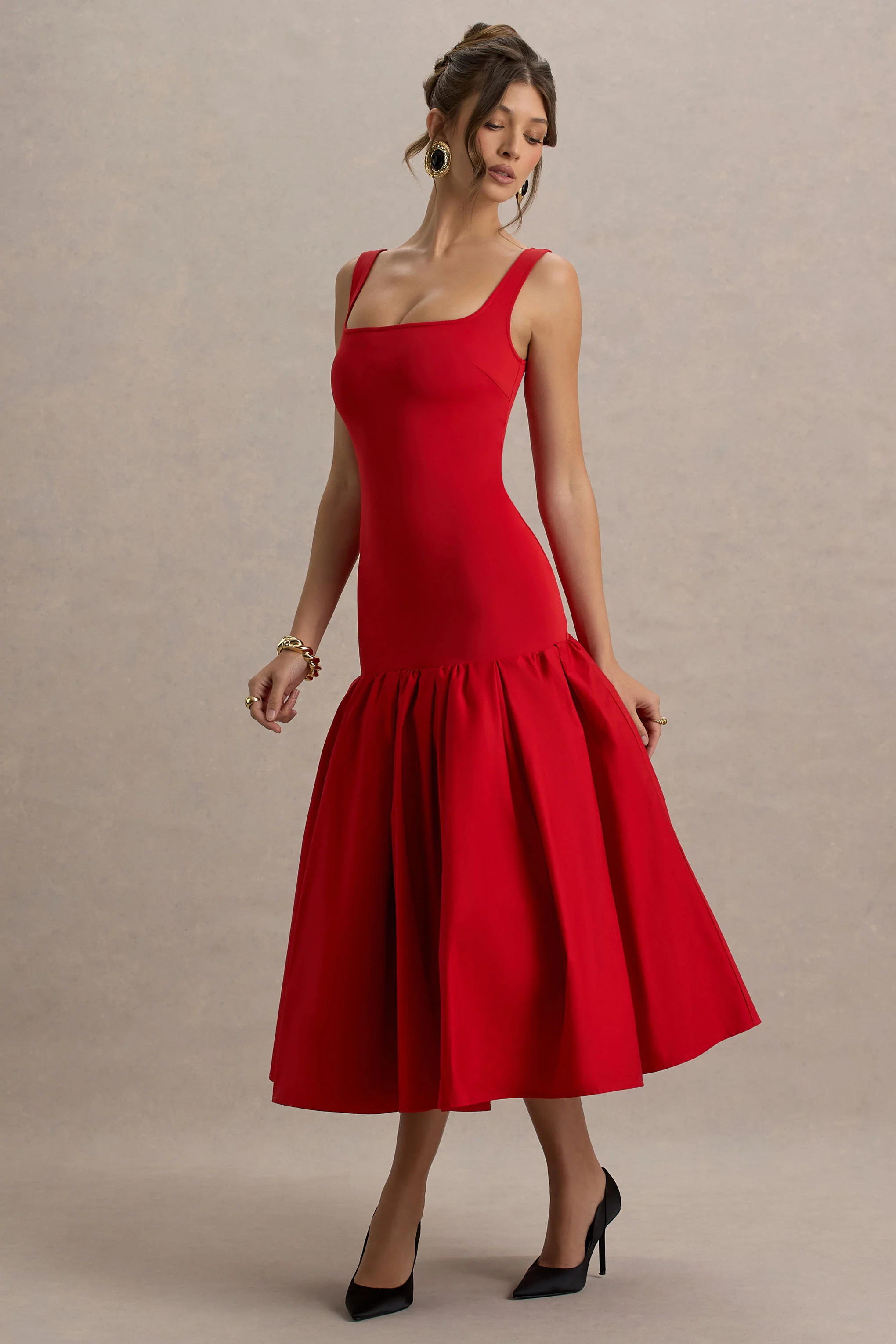 12844-parida-red-poplin-drop-waist-midi-dress-with-peplum-hem-1.webp