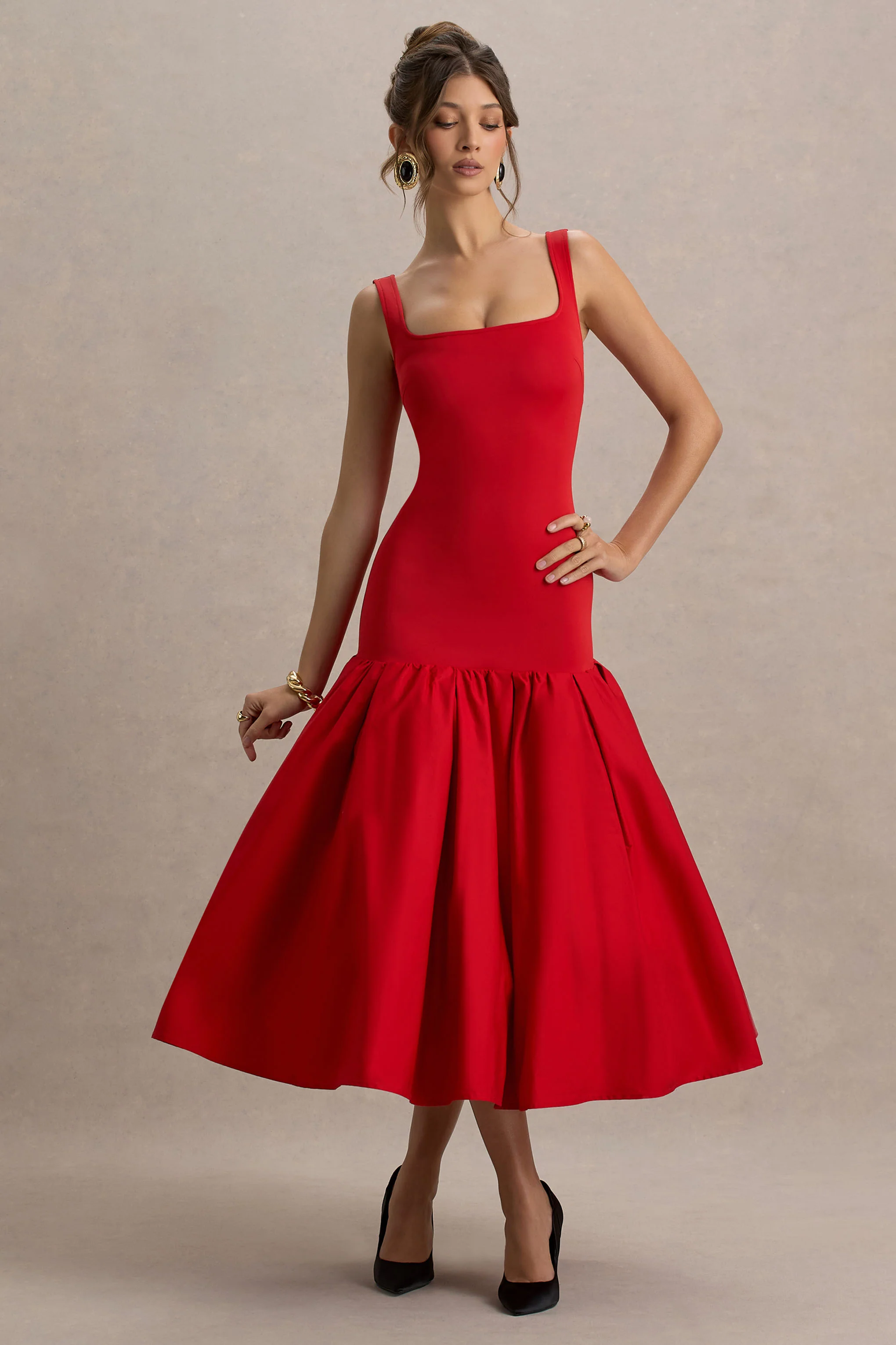 12844-parida-red-poplin-drop-waist-midi-dress-with-peplum-hem-1.webp