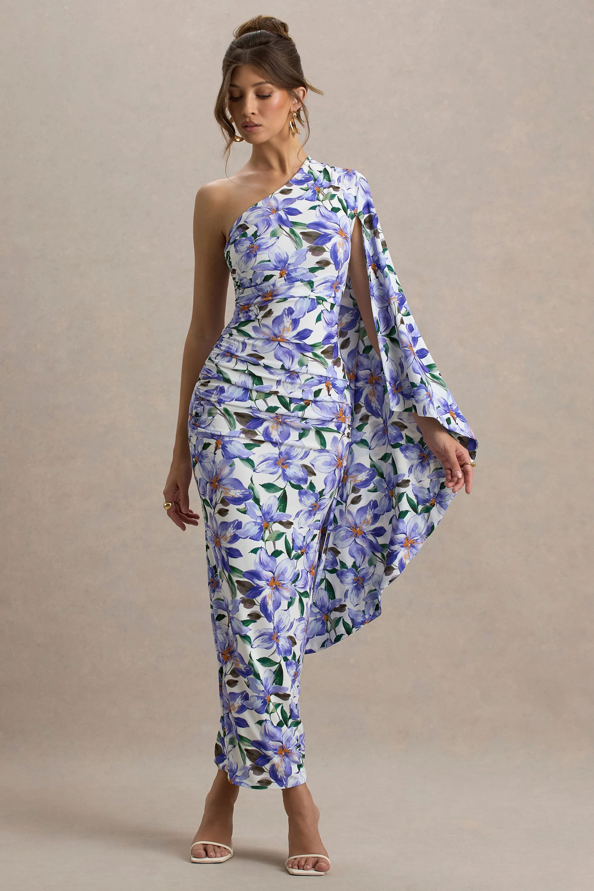 13111-clementina-purple-lily-print-asymmetric-cape-sleeve-maxi-dress-1.webp