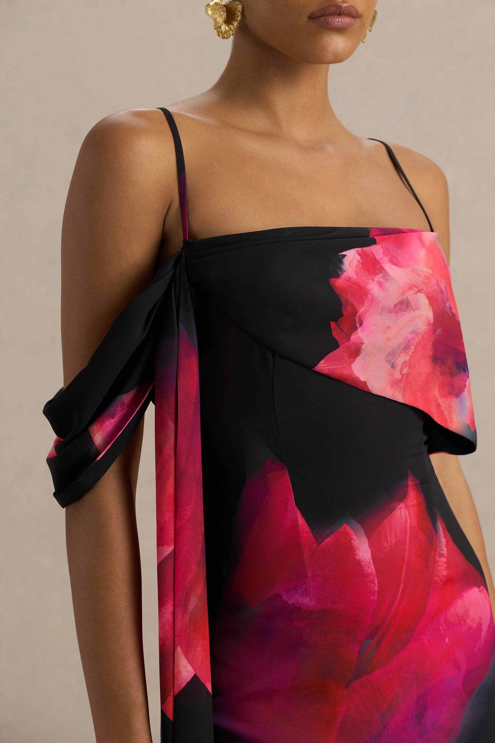 14135-leonara-black-and-pink-floral-print-cowl-neck-maxi-dress-with-one-sleeve-1.webp