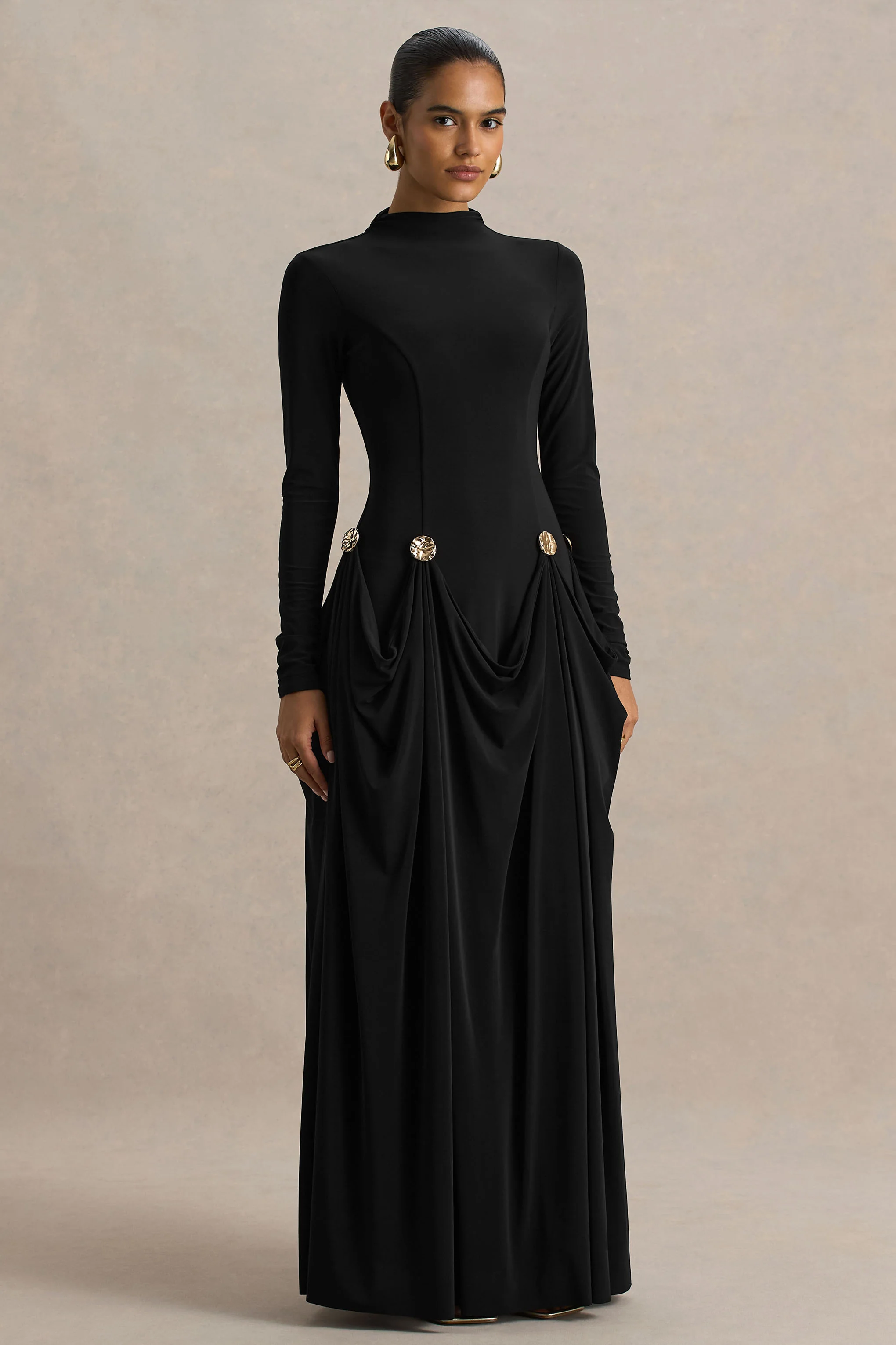 14163-caprice-black-high-neck-maxi-dress-with-embellished-details-1.webp