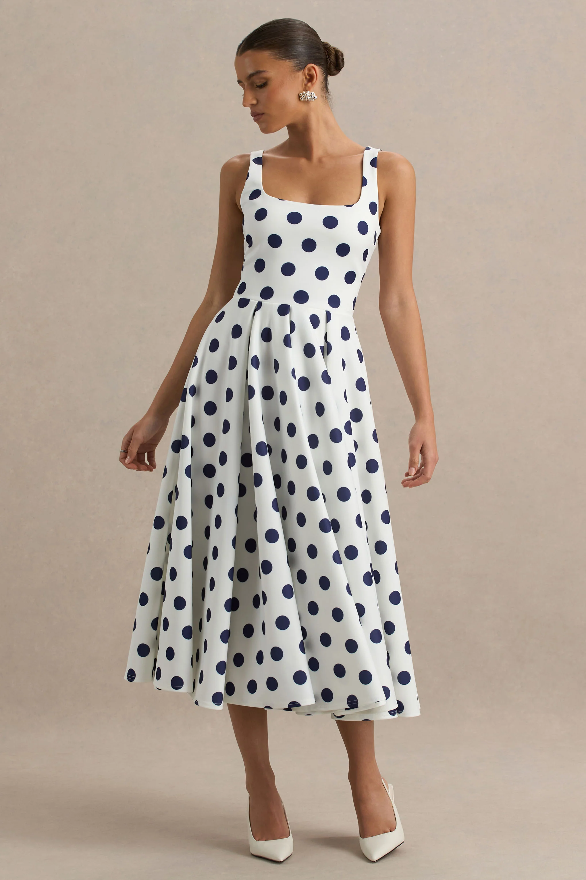 14184-berta-white-and-navy-polka-dot-square-neck-midi-dress-1.webp