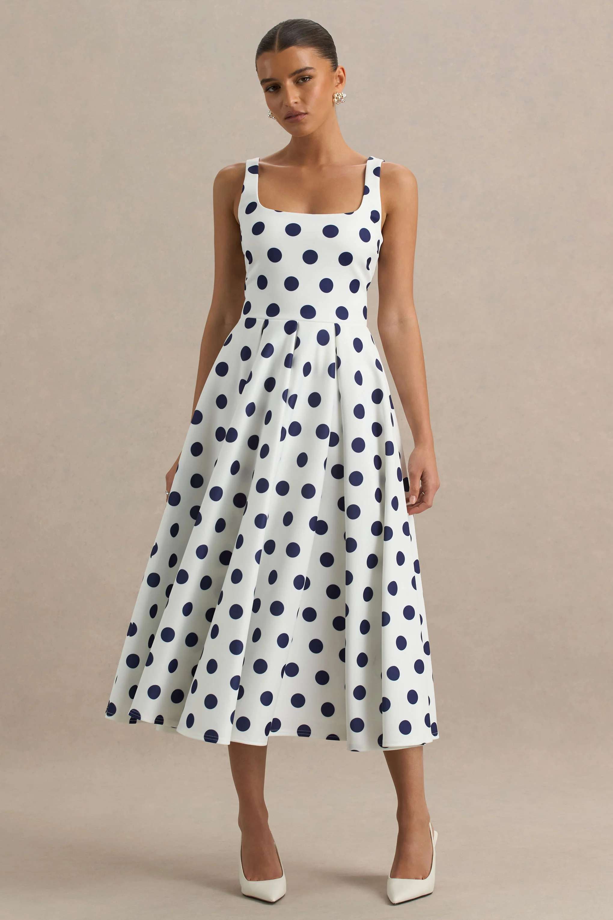 14184-berta-white-and-navy-polka-dot-square-neck-midi-dress-1.webp