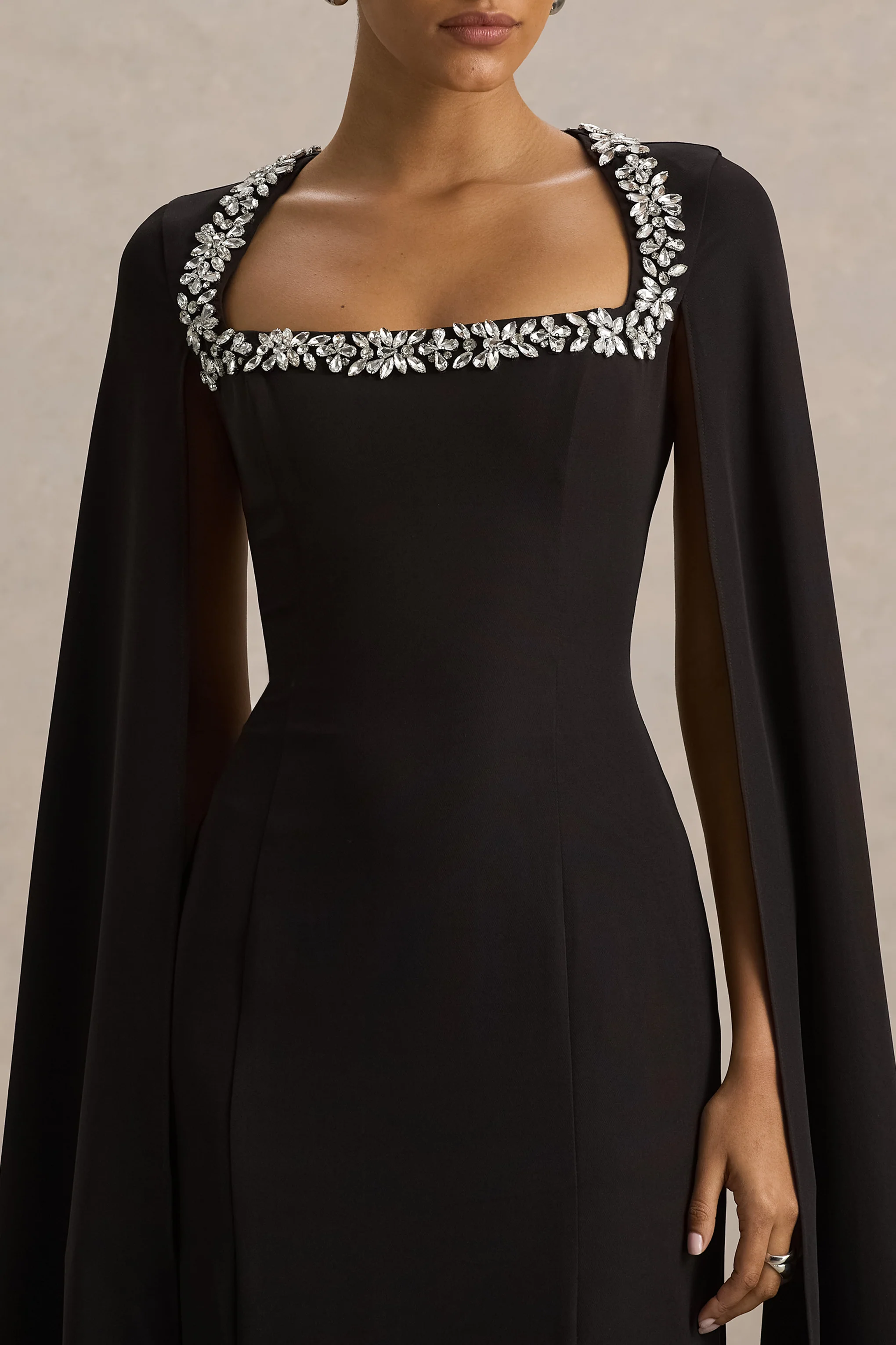 14295-glossy-black-woven-square-neck-maxi-dress-with-cape-sleeves-and-embellished-detail-1.webp