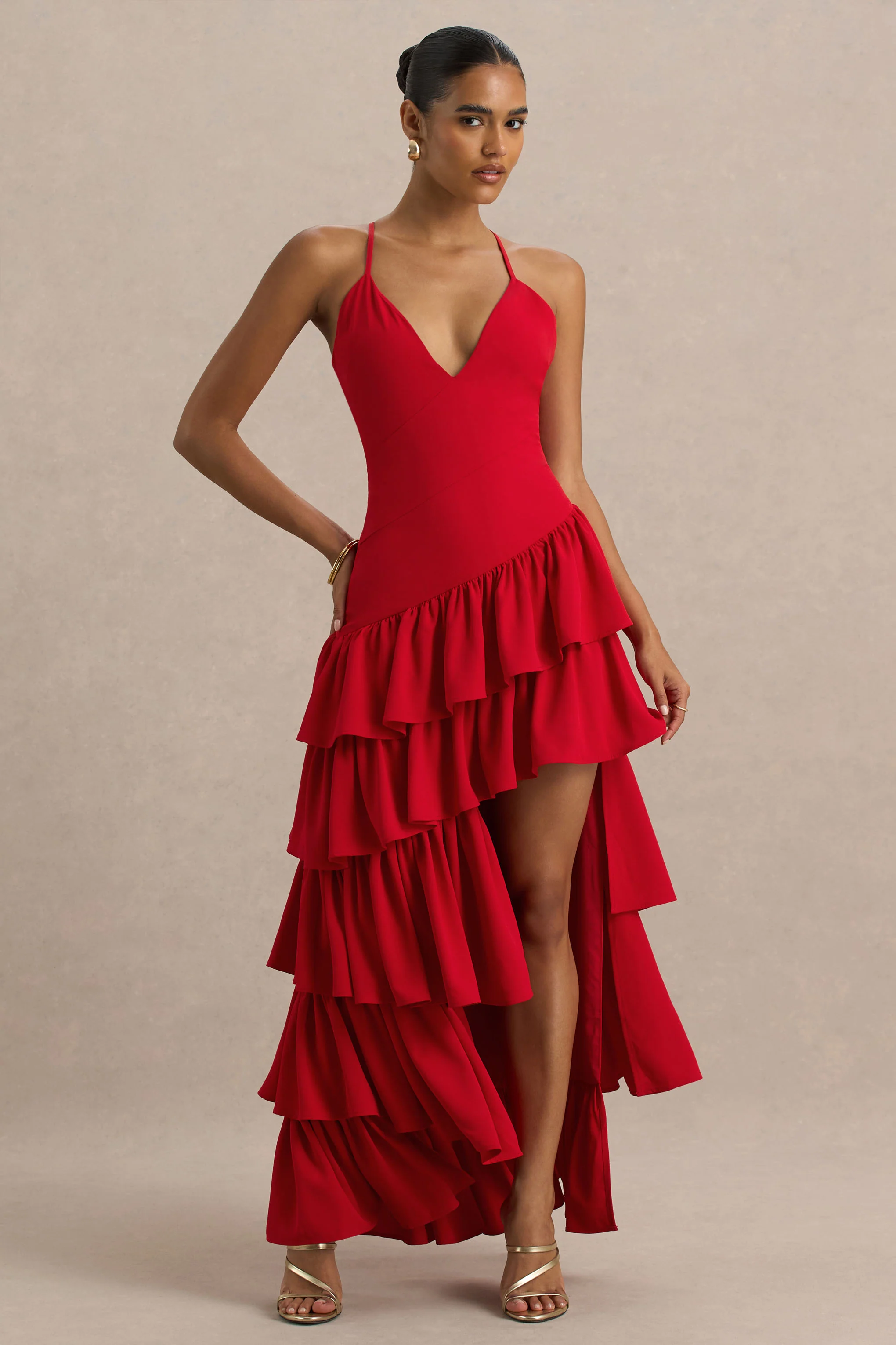 14309-bogota-red-plunge-neck-maxi-dress-with-ruffling-details-and-front-high-split-1.webp