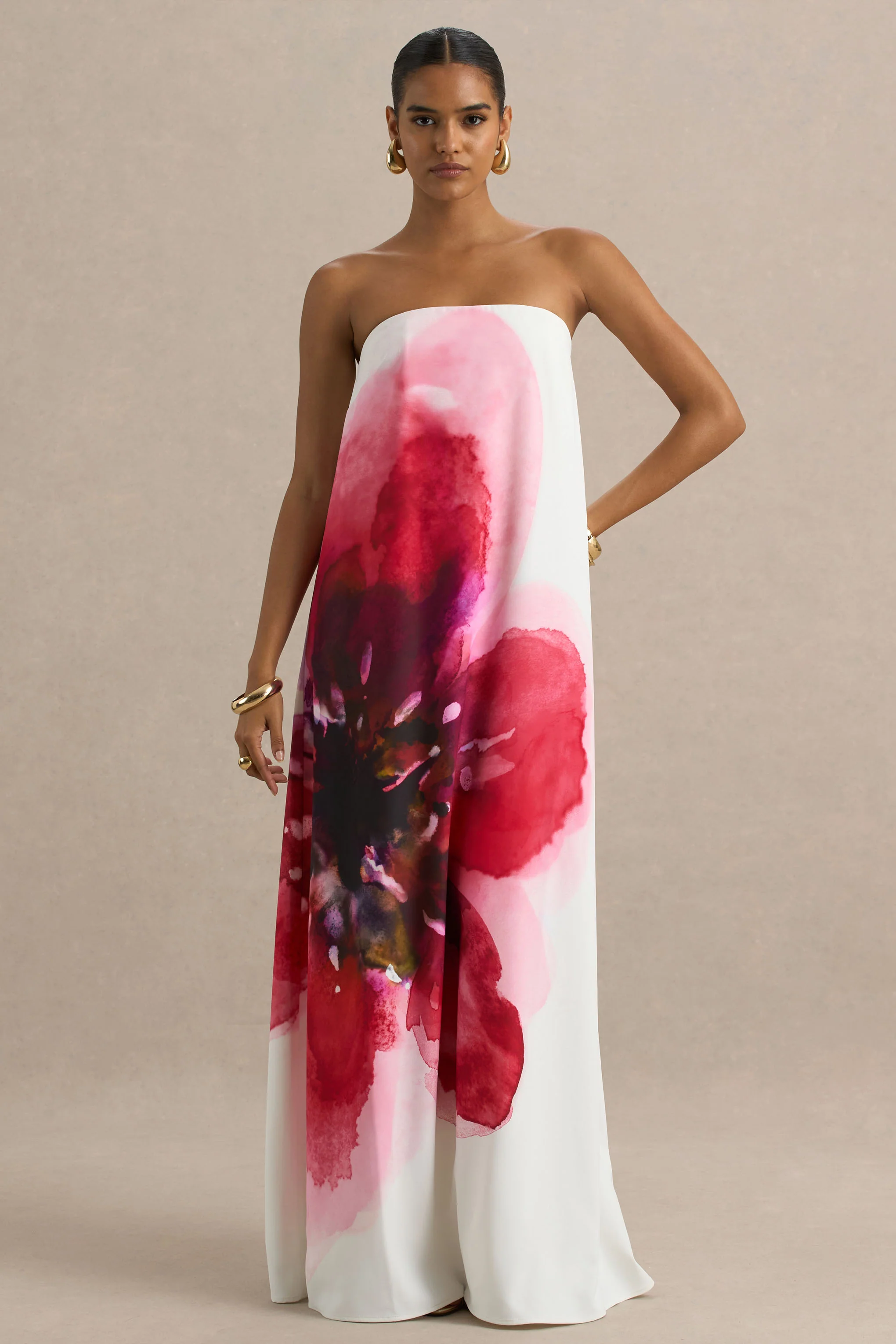 14548-breonna-bright-pink-floral-placement-print-bandeau-maxi-dress-1.webp