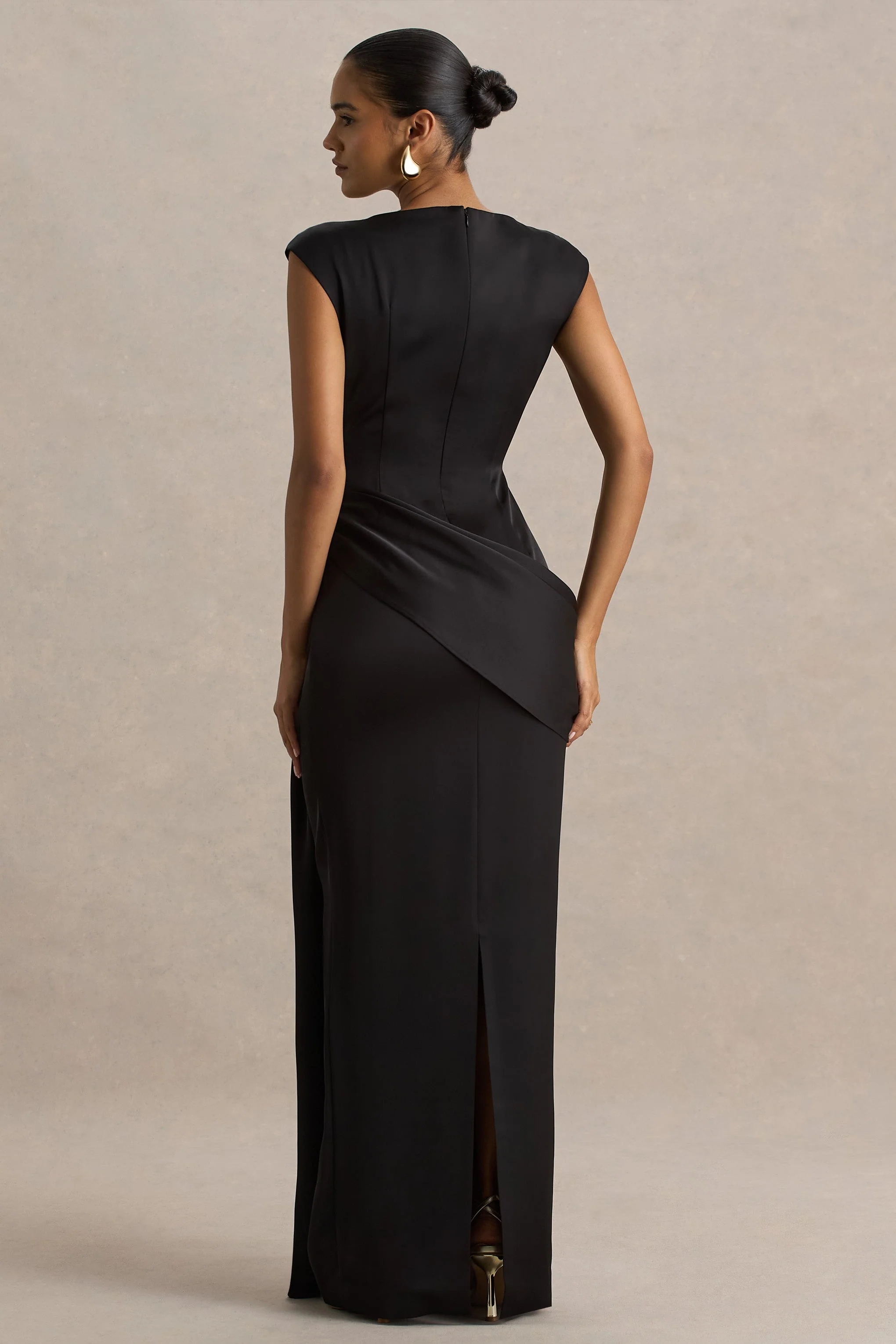 14589-influence-black-satin-slashed-neck-maxi-dress-with-embellished-and-ruched-details-2.webp