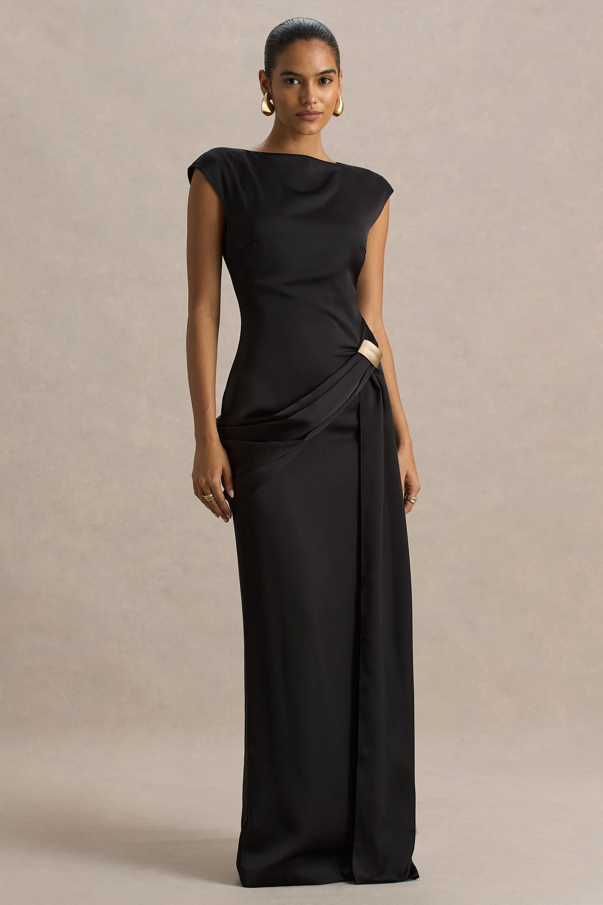 14589-influence-black-satin-slashed-neck-maxi-dress-with-embellished-and-ruched-details-2.webp