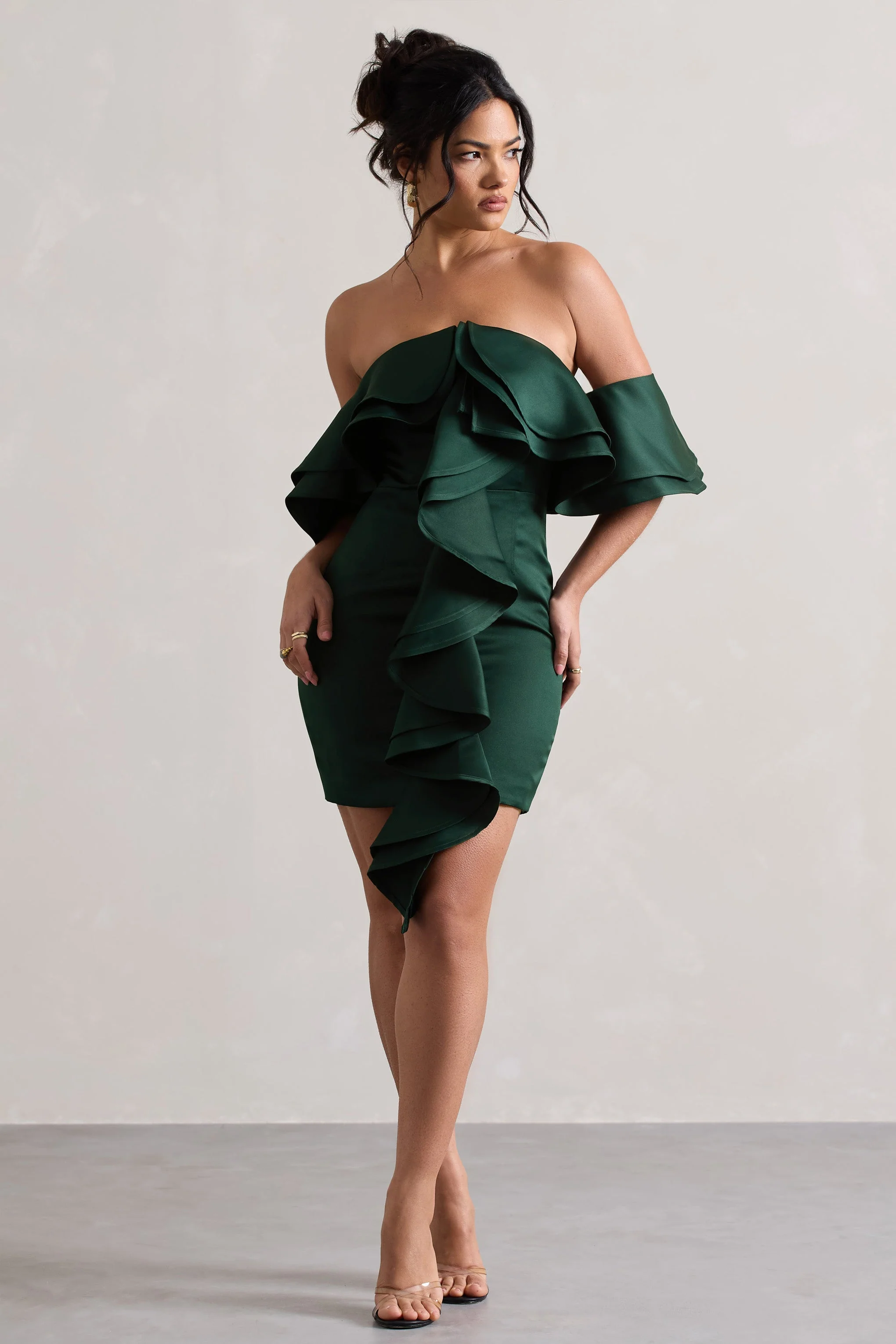 1468-aspen-bottle-green-bardot-mini-dress-with-ruffles-1.webp