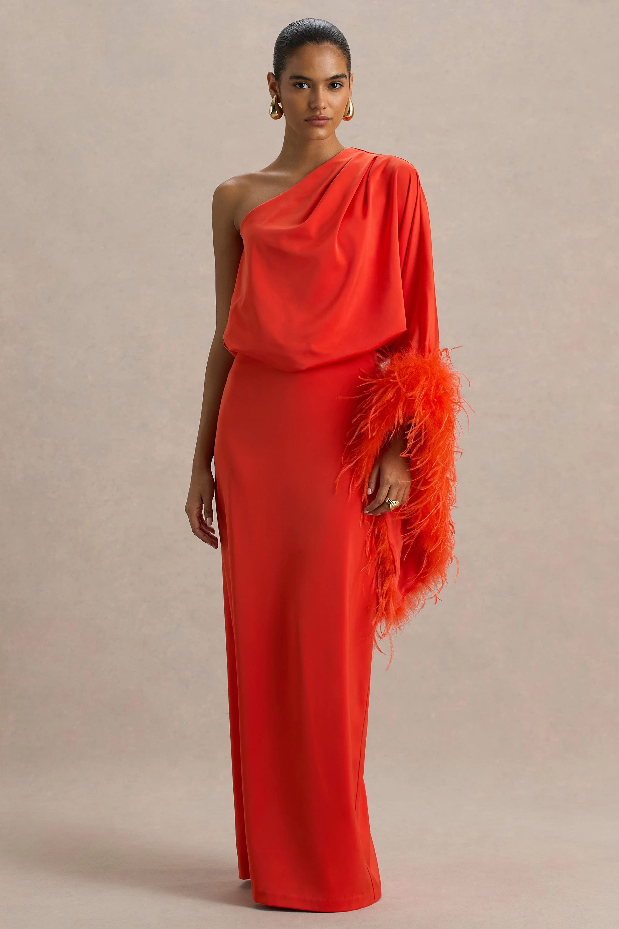 14766-felicity-orange-satin-asymmetric-neck-maxi-dress-with-feather-and-ruching-details-1.webp