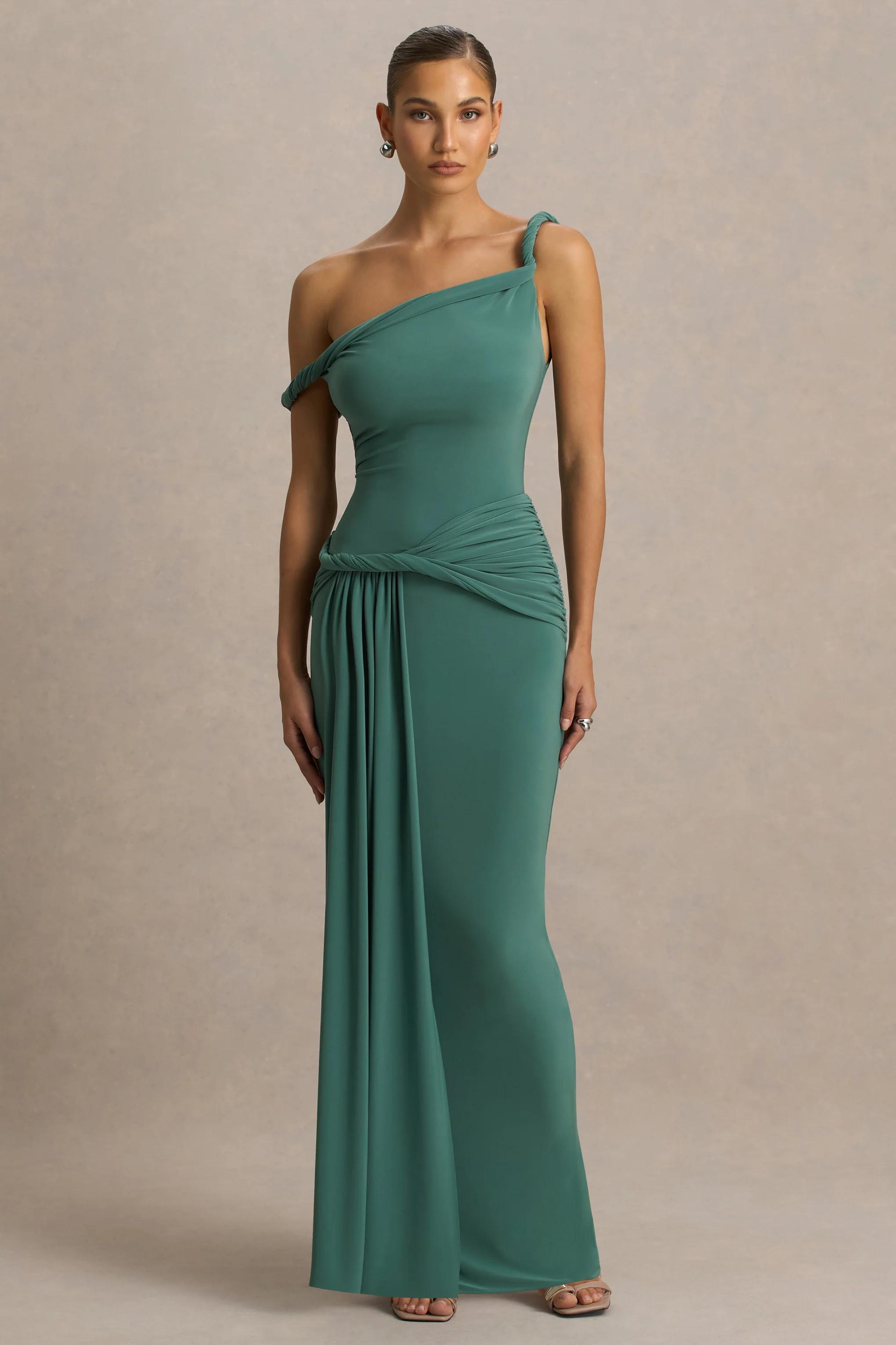 14841-tulisa-green-asymmetric-neck-maxi-dress-with-twist-sleeves-and-ruched-detailing-1.webp
