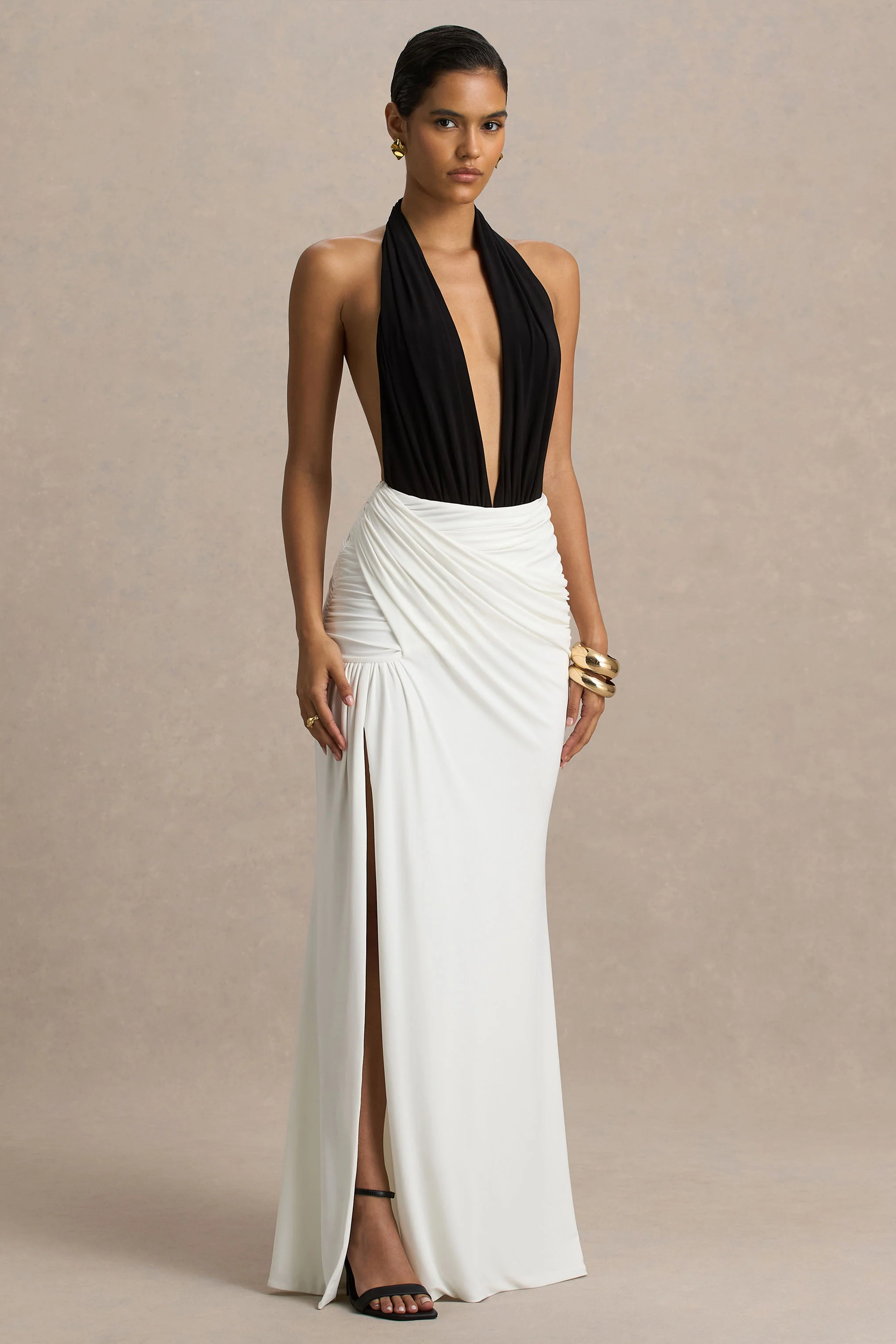 14901-tilly-black-and-white-extreme-plunge-neck-maxi-dress-with-wrap-and-ruched-details-1.webp