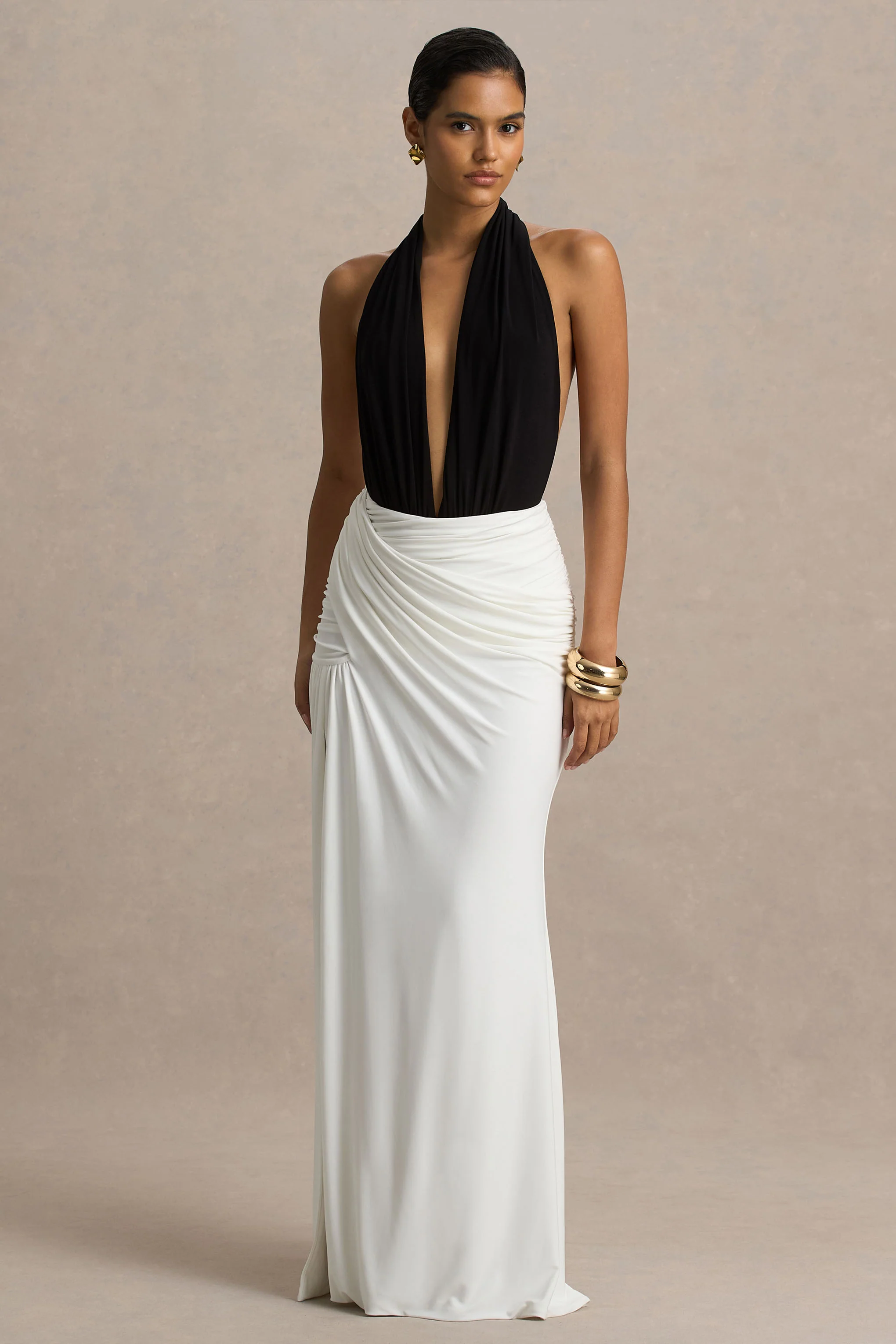 14901-tilly-black-and-white-extreme-plunge-neck-maxi-dress-with-wrap-and-ruched-details-1.webp