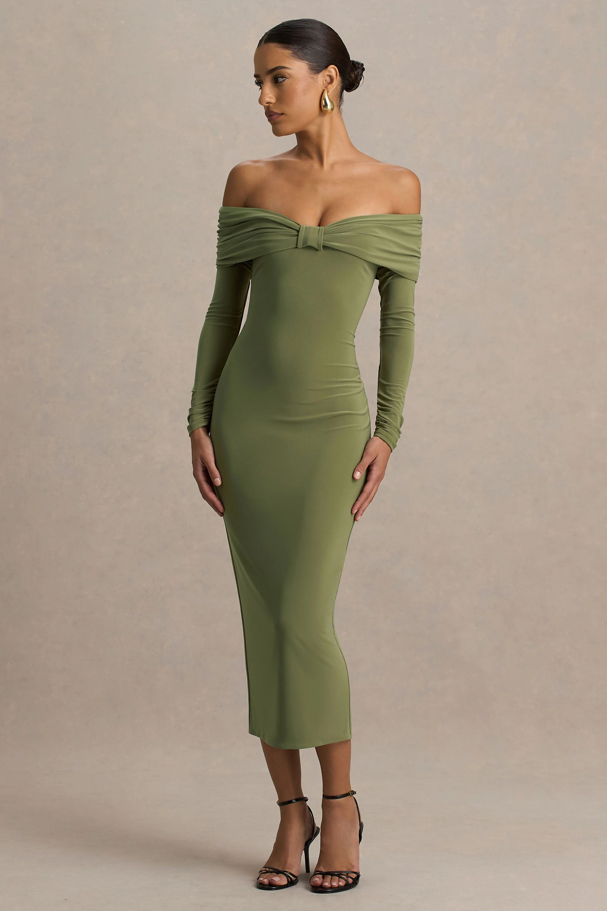 15119-spark-olive-bardot-neck-maxi-dress-with-bow-detail-1.webp