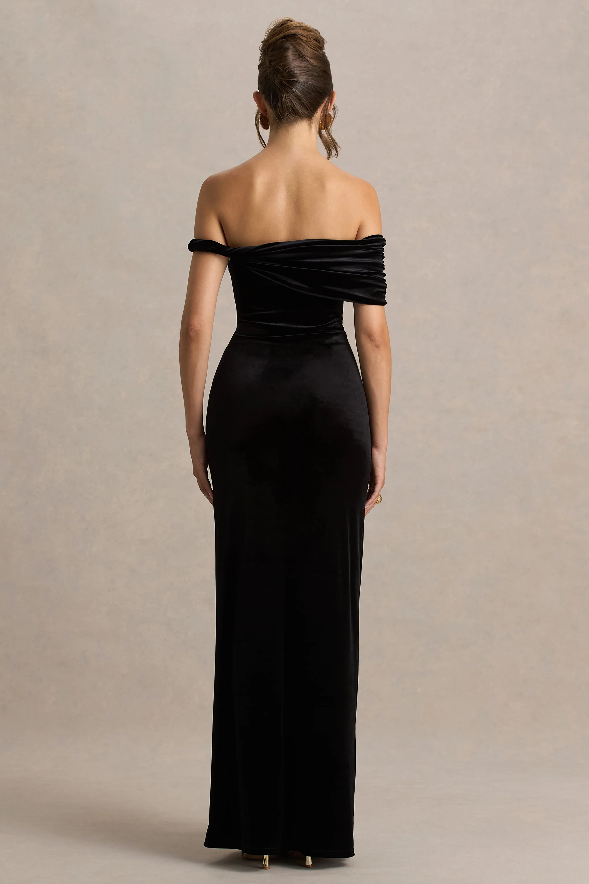 15333-poised-black-velvet-bardot-neck-maxi-dress-with-twist-sleeve-1.webp