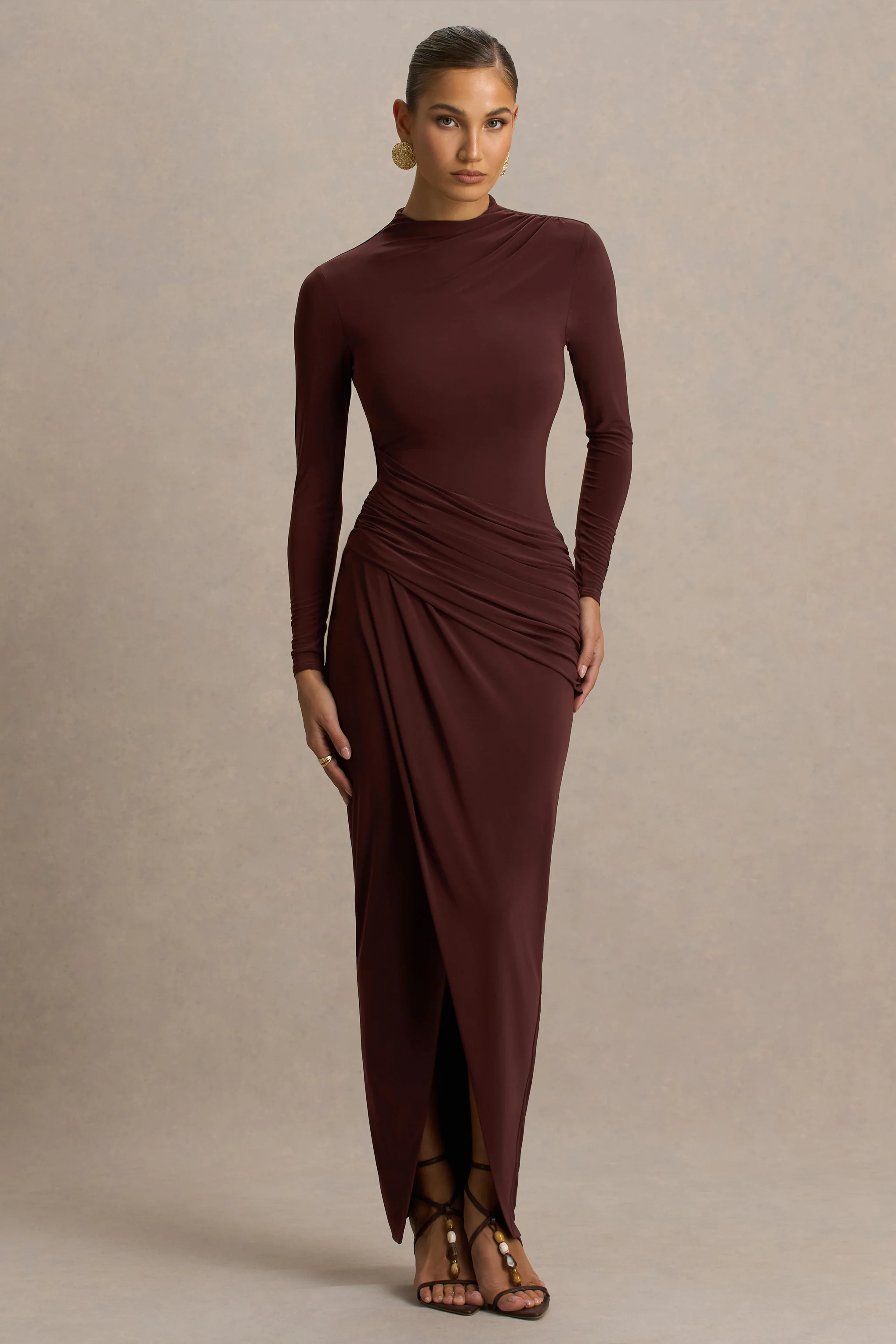 15347-zephyra-brown-high-neck-wrapped-maxi-dress-1.webp