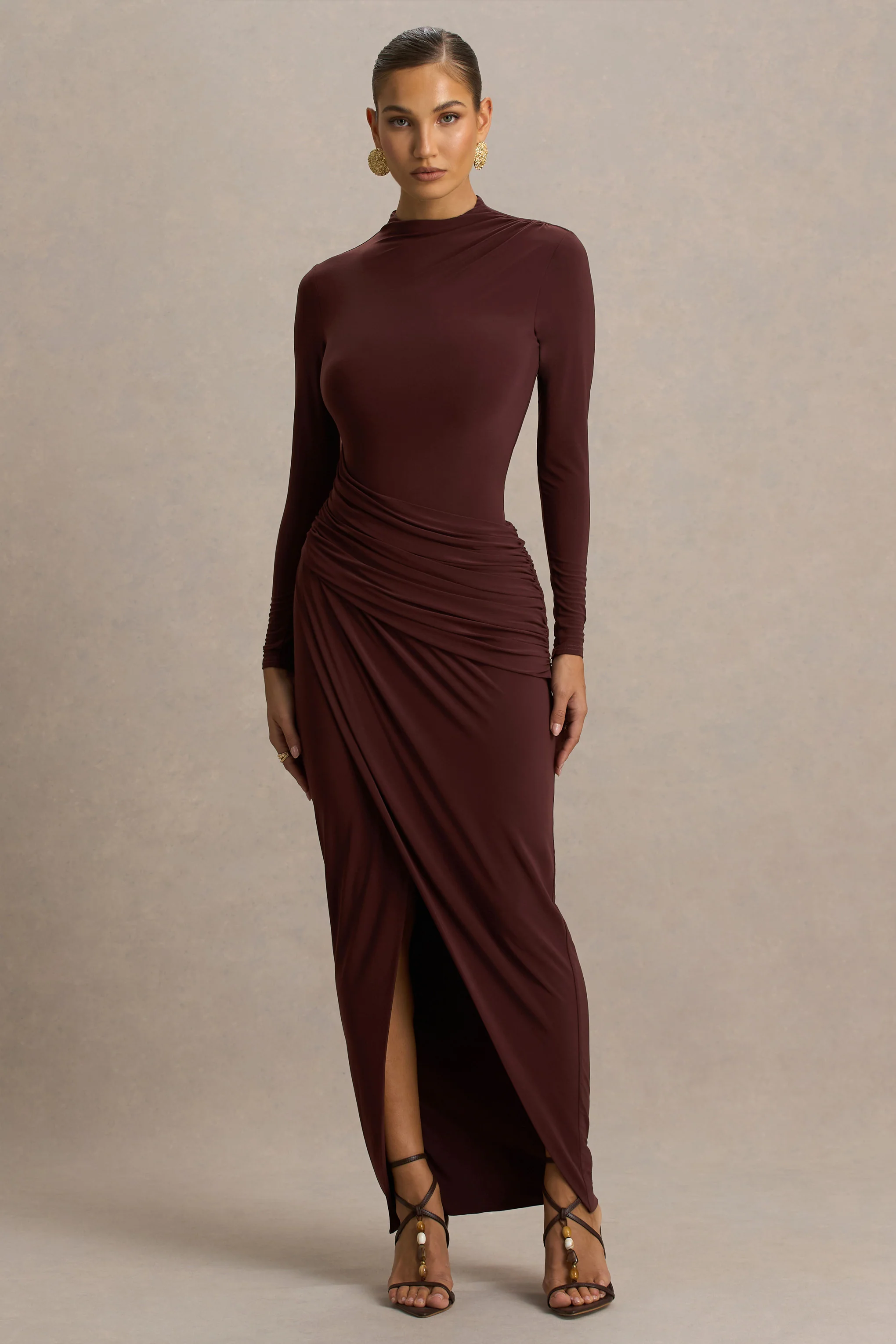 15347-zephyra-brown-high-neck-wrapped-maxi-dress-1.webp