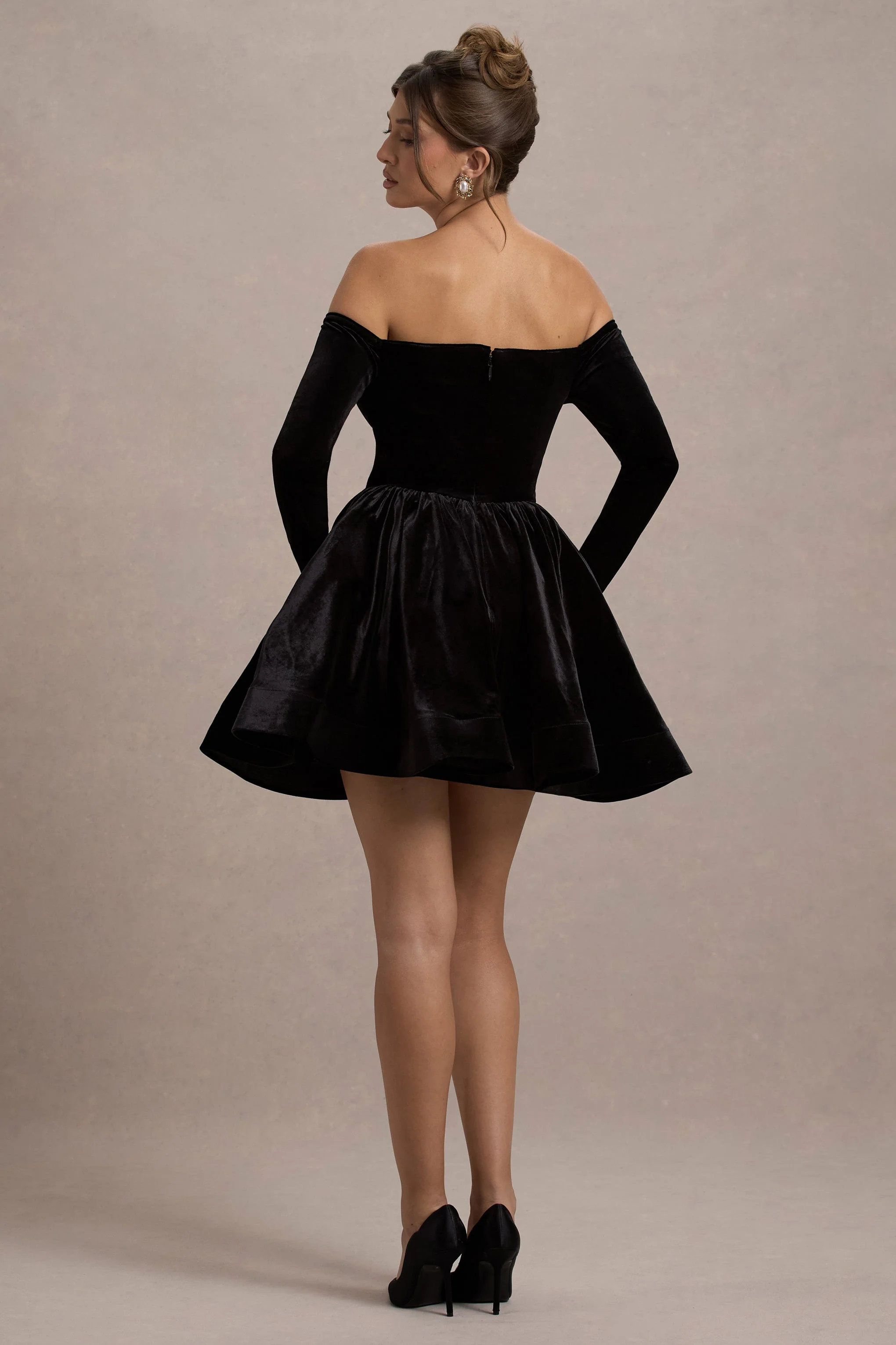 15814-ottie-black-velvet-bardot-skater-mini-dress-1.webp