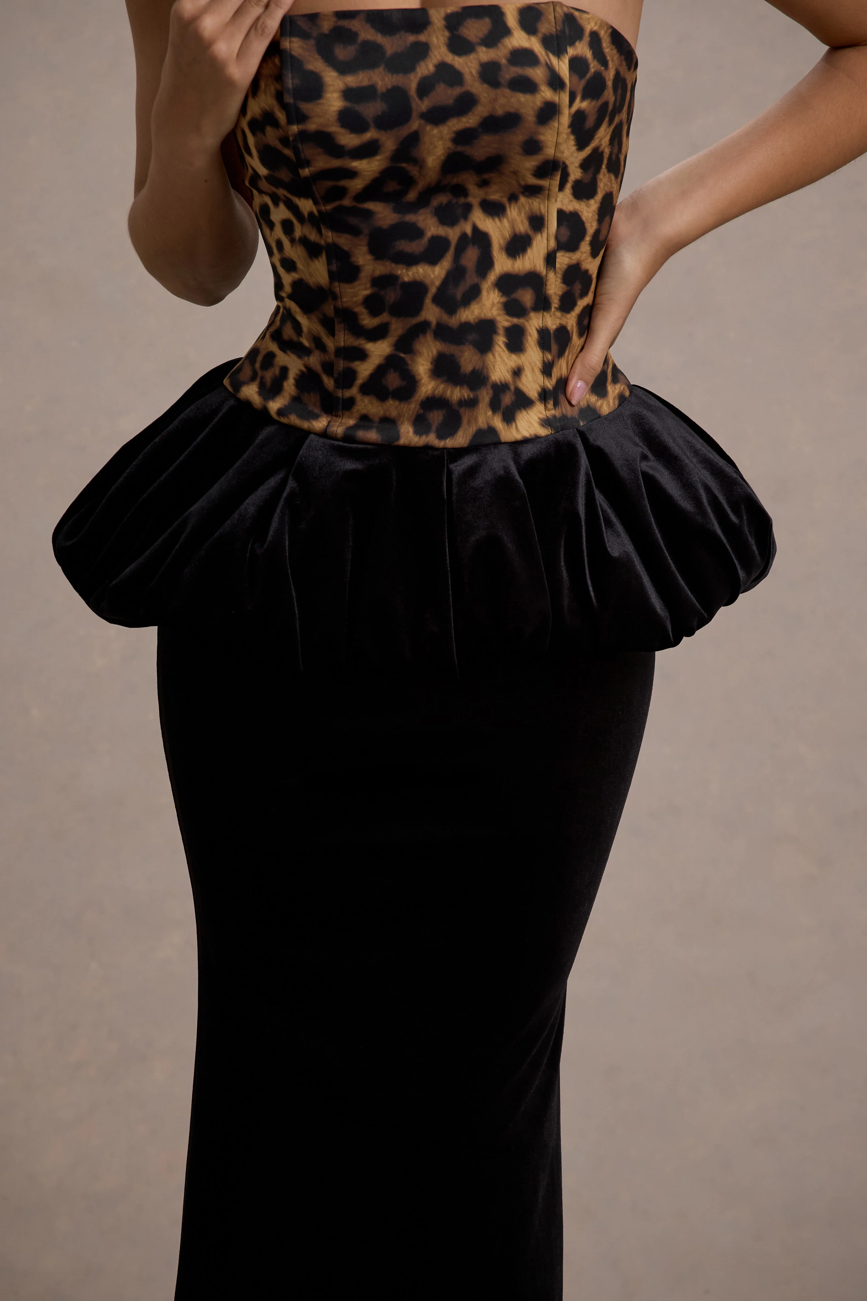 16104-harriette-leopard-print-bandeau-maxi-dress-with-black-velvet-peplum-skirt-1.webp