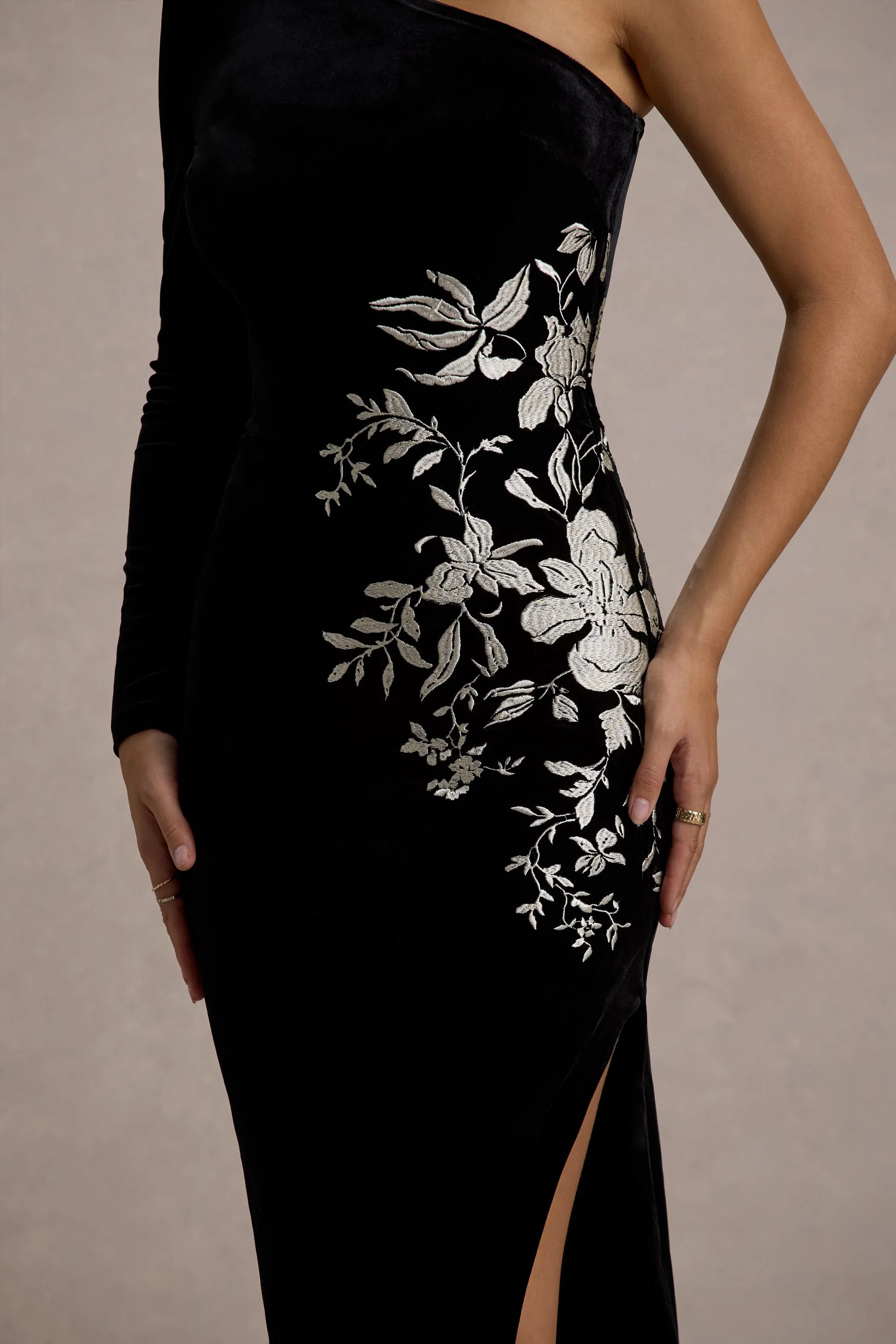 16377-chance-black-embroidered-velvet-one-sleeve-maxi-dress-1.webp