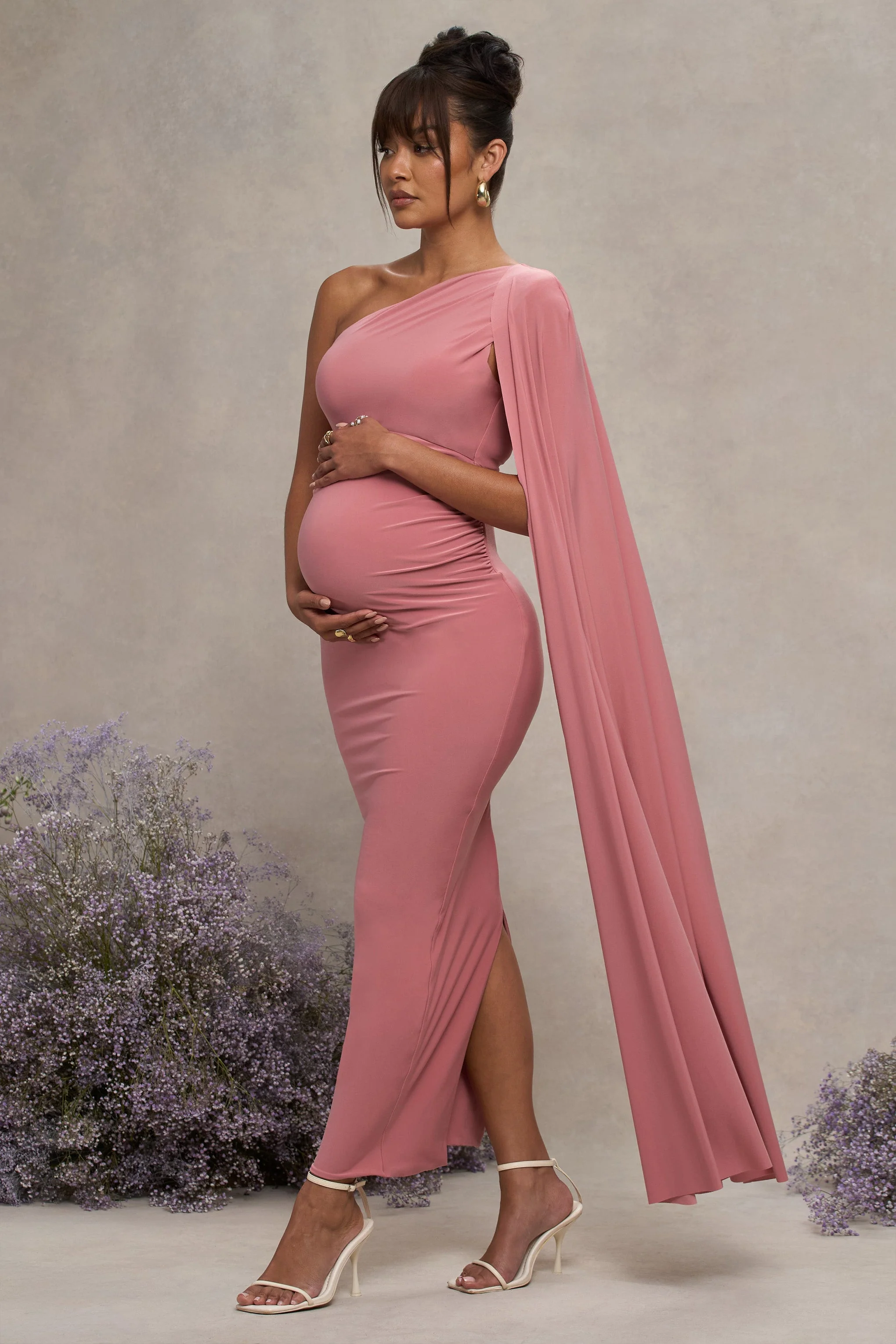 16873-amaryllis-blush-pink-maternity-one-shoulder-maxi-dress-with-cape-sleeve-1.webp