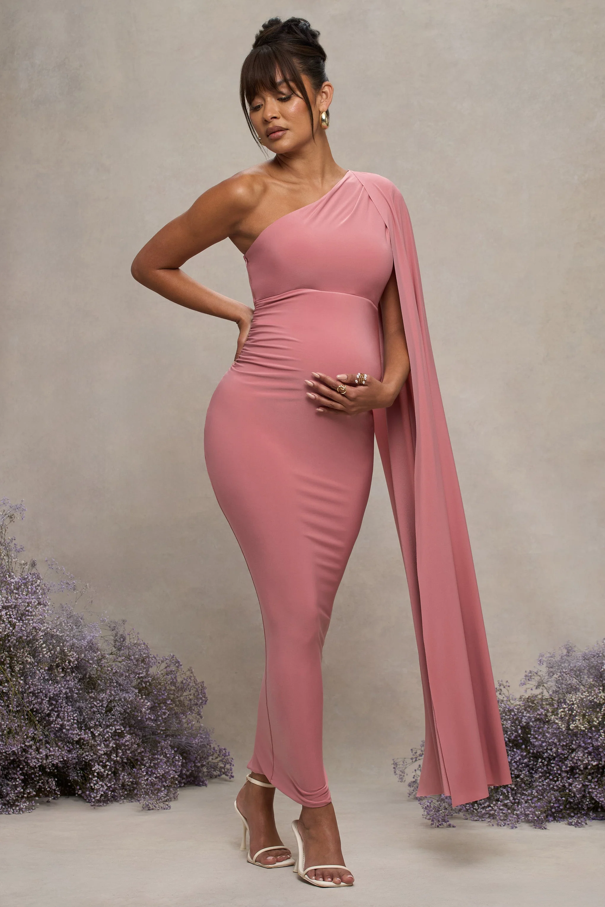 16873-amaryllis-blush-pink-maternity-one-shoulder-maxi-dress-with-cape-sleeve-1.webp