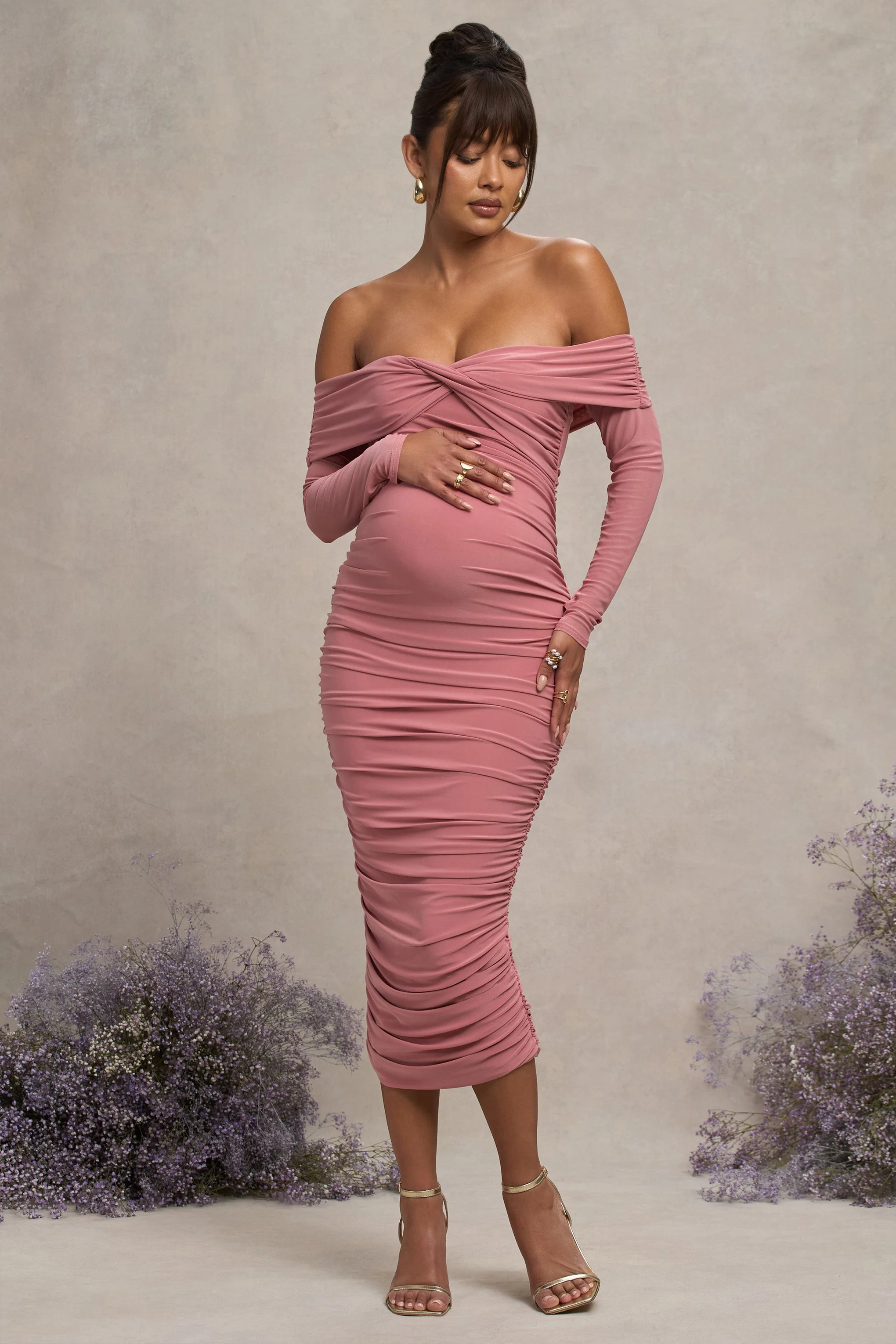 16880-neva-blush-bardot-twist-maternity-midi-dress-1.webp