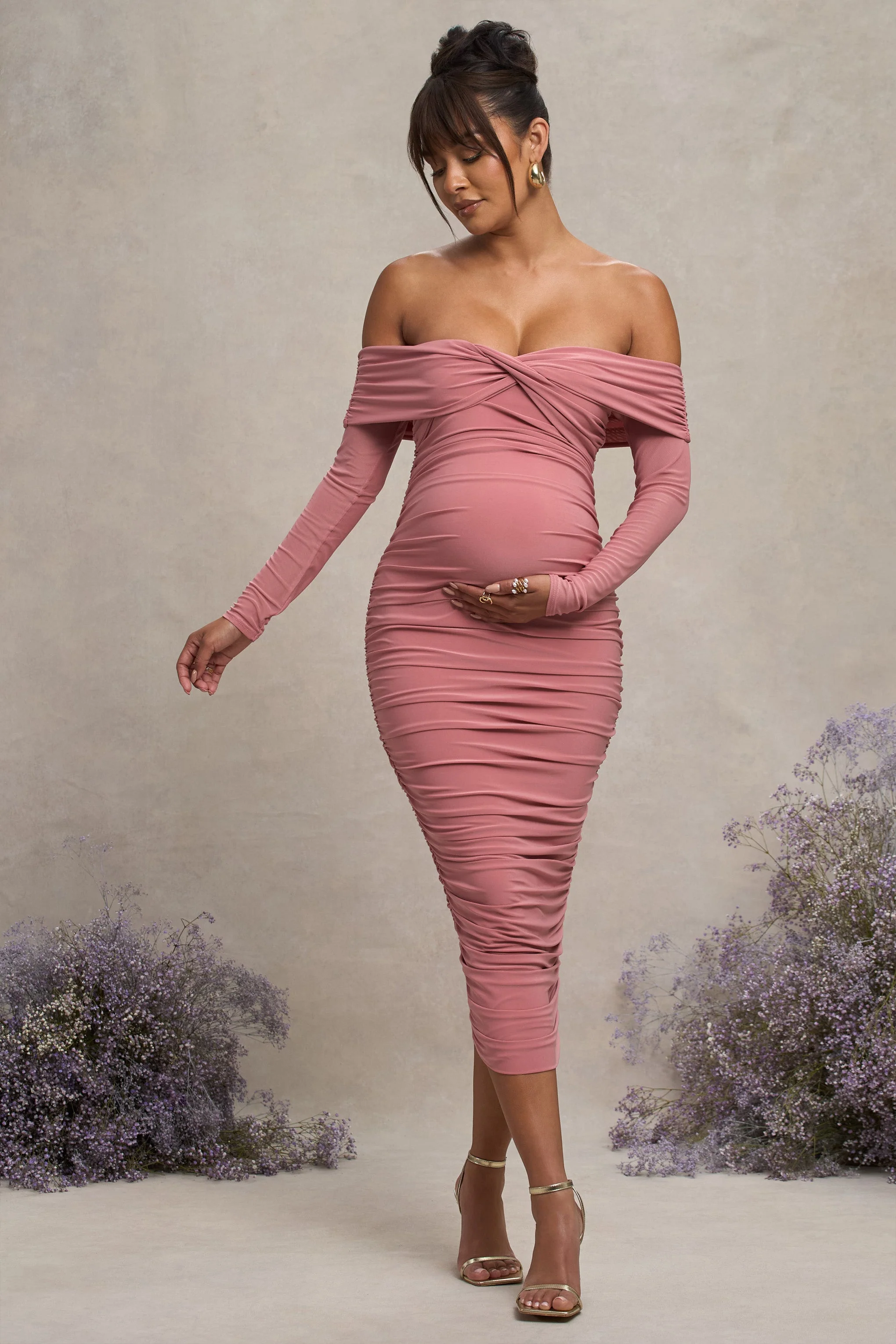 16880-neva-blush-bardot-twist-maternity-midi-dress-1.webp