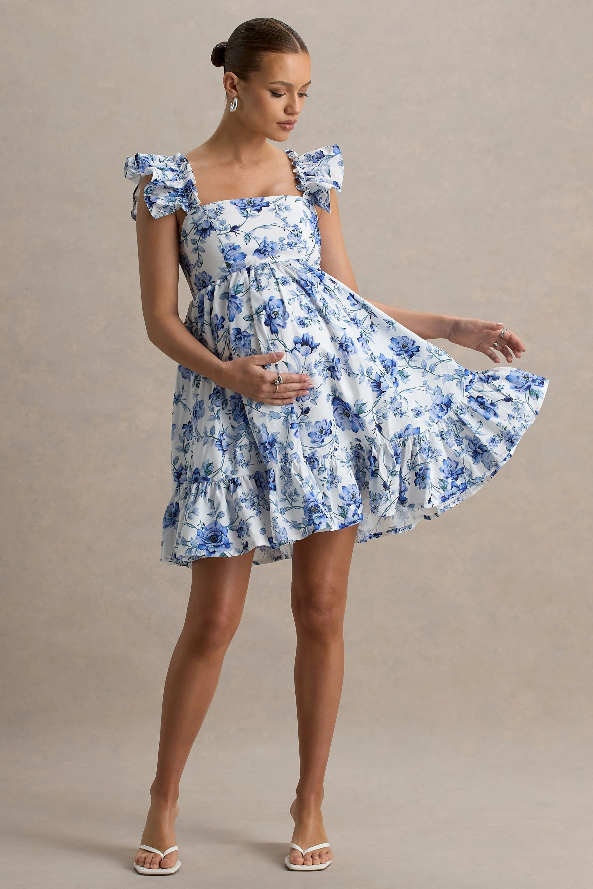 17144-dolly-daze-blue-floral-print-ruffle-sleeve-babydoll-maternity-mini-dress-1.webp