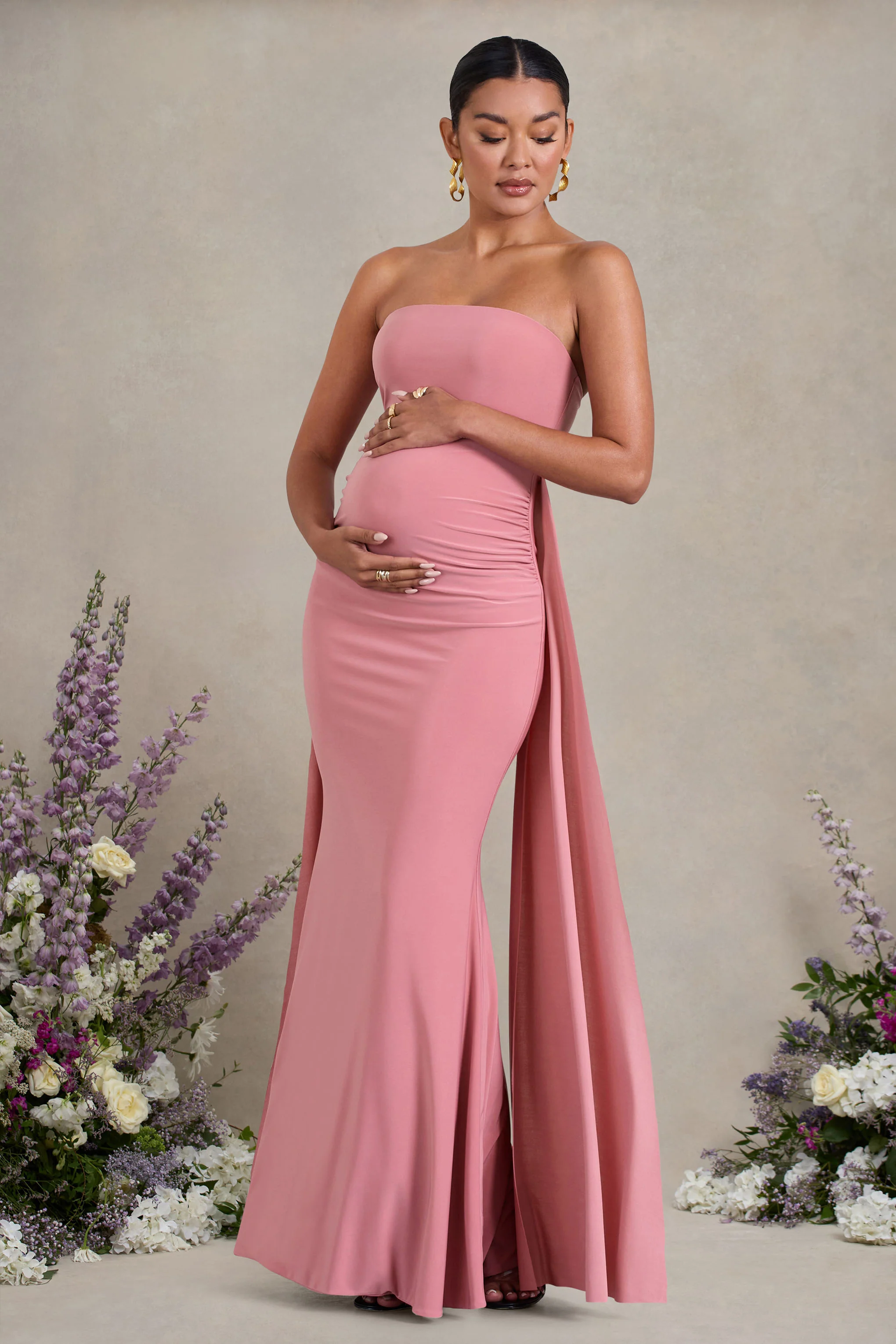 17324-christina-blush-pink-bandeau-sleeveless-maternity-maxi-dress-with-cape-1.webp