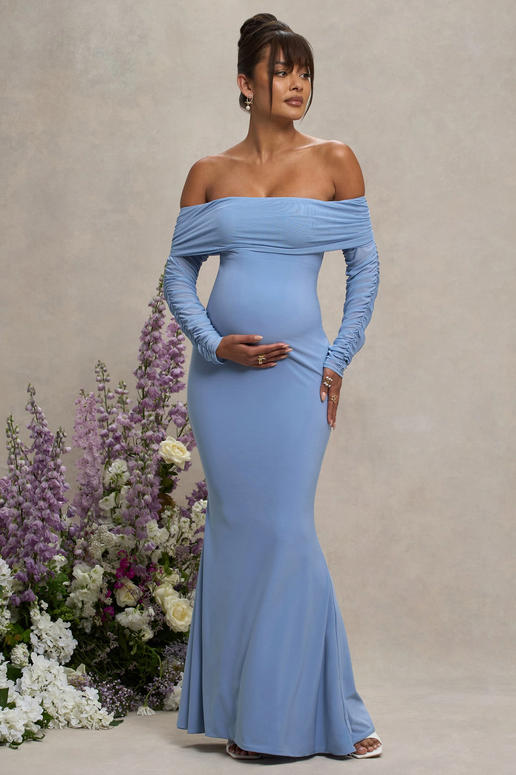 17427-pretty-perfect-powder-blue-maternity-ruched-mesh-bardot-maxi-dress-1.webp