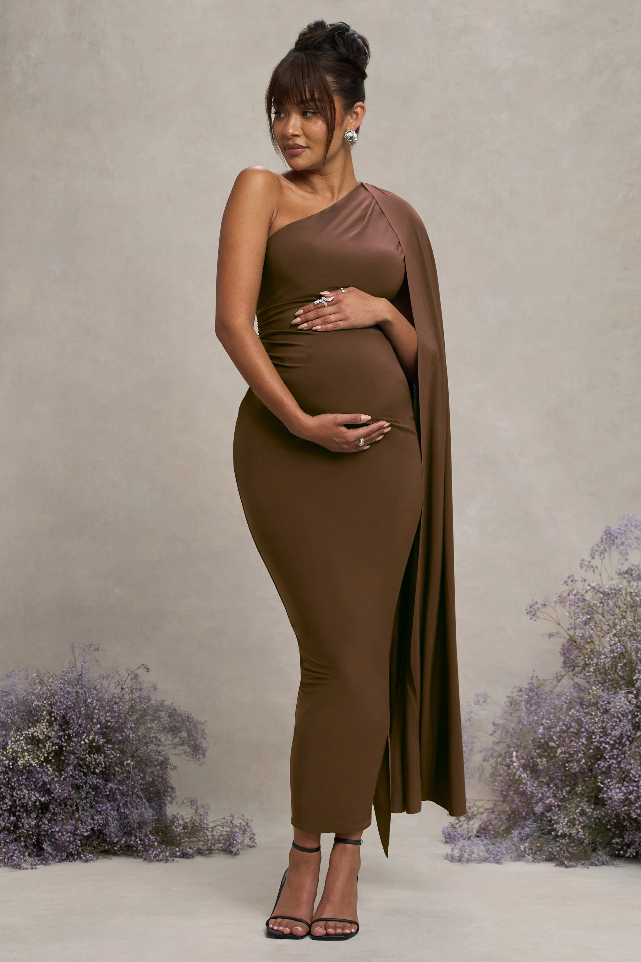 17507-amaryllis-chocolate-maternity-one-shoulder-maxi-dress-with-cape-sleeve-1.webp