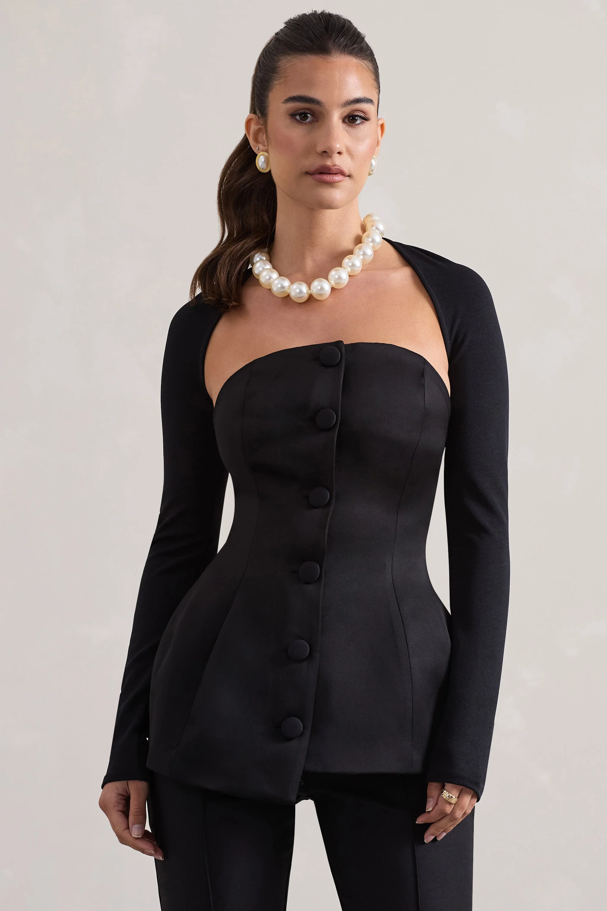 20717-century-black-satin-strapless-button-front-corset-top-1.webp