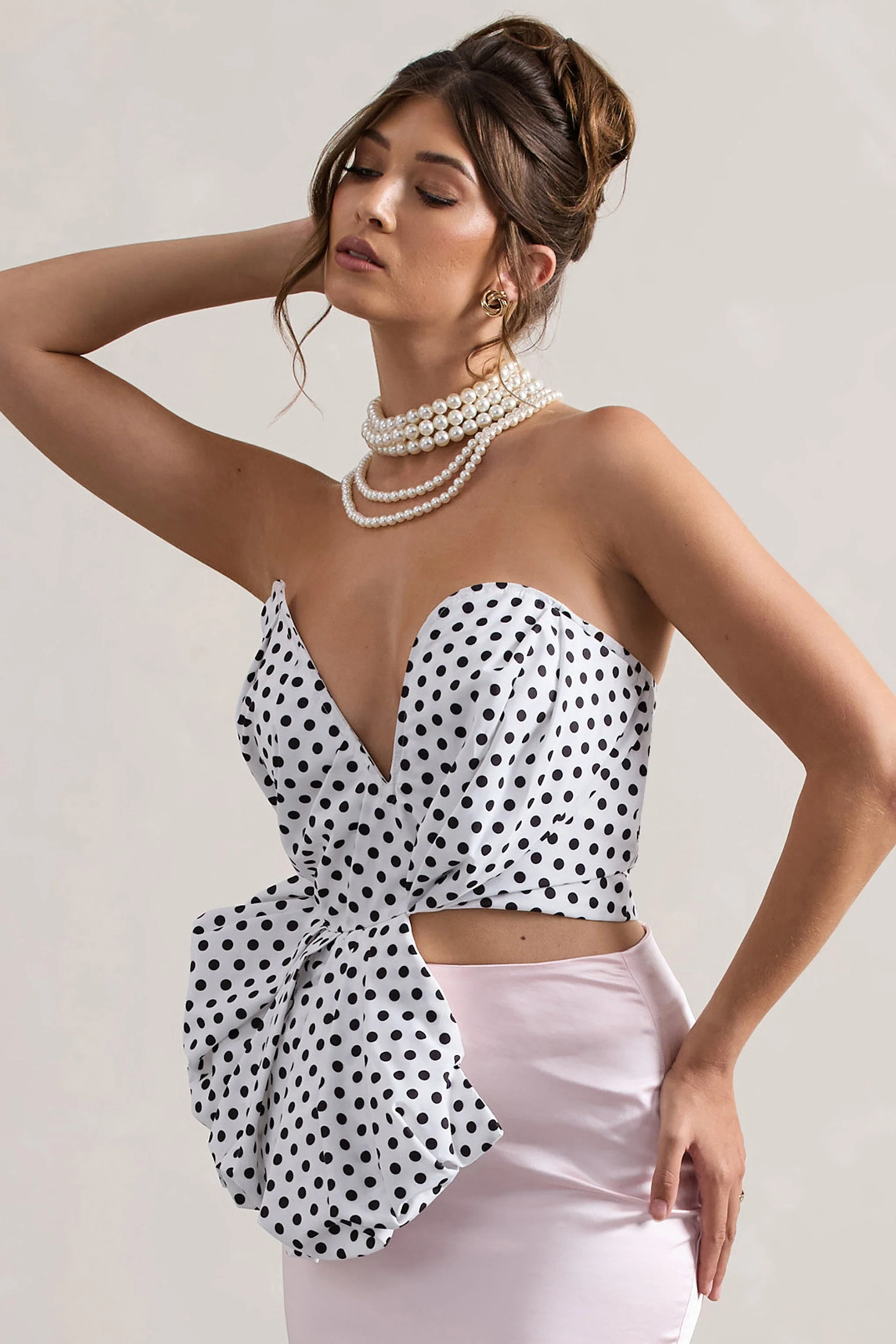 20794-haute-cream-polka-dot-asymmetric-plunge-neck-corset-with-ruffle-1.webp