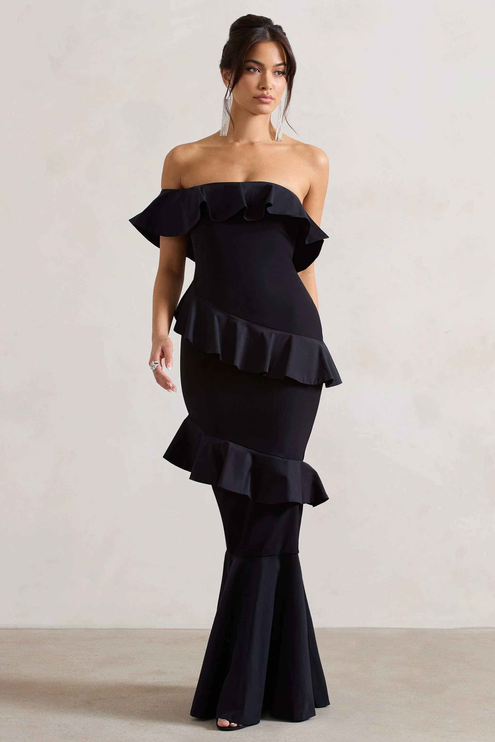 2202-cinematic-black-bardot-ruffled-fishtail-maxi-dress-1.webp