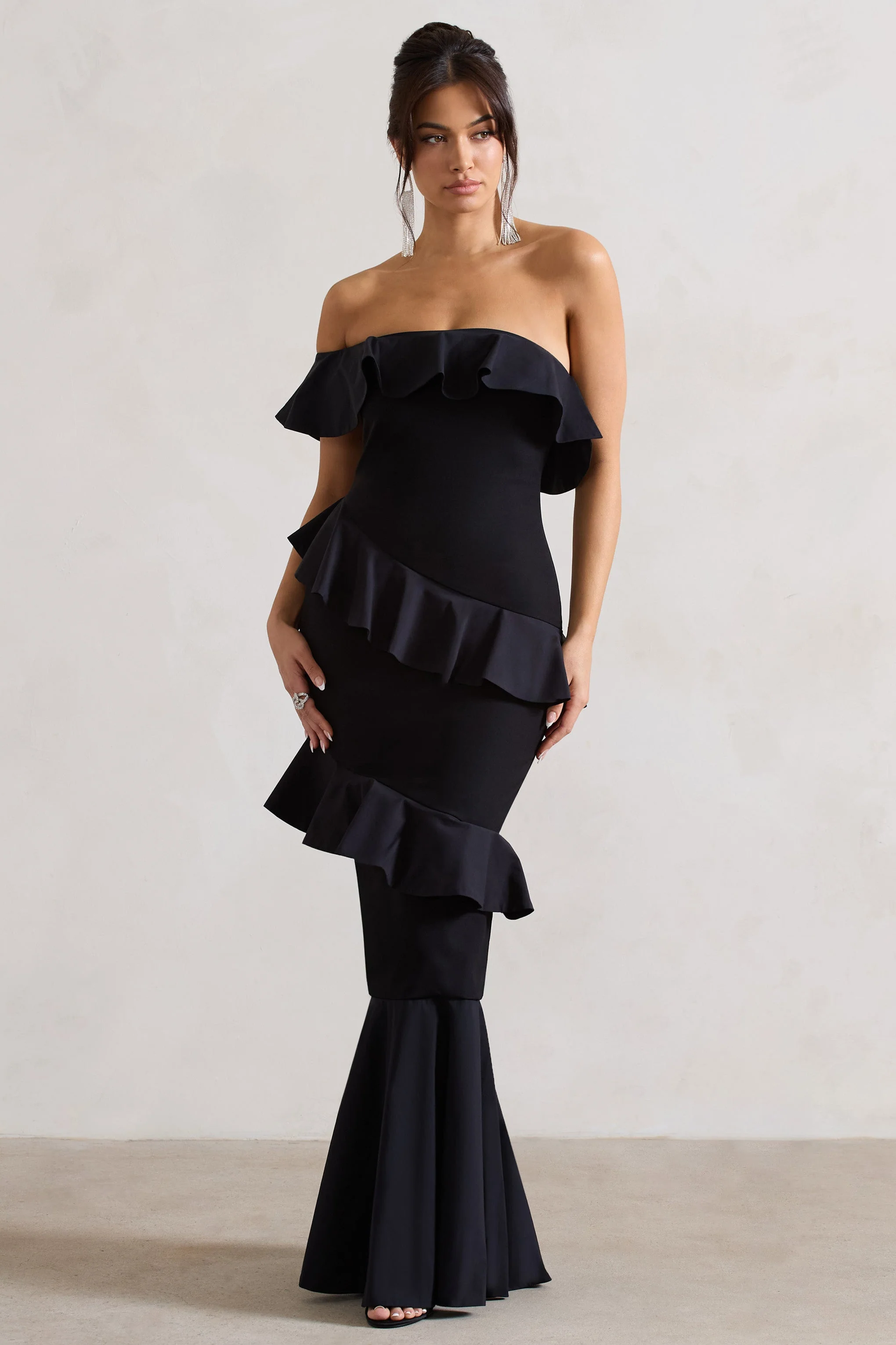 2202-cinematic-black-bardot-ruffled-fishtail-maxi-dress-1.webp