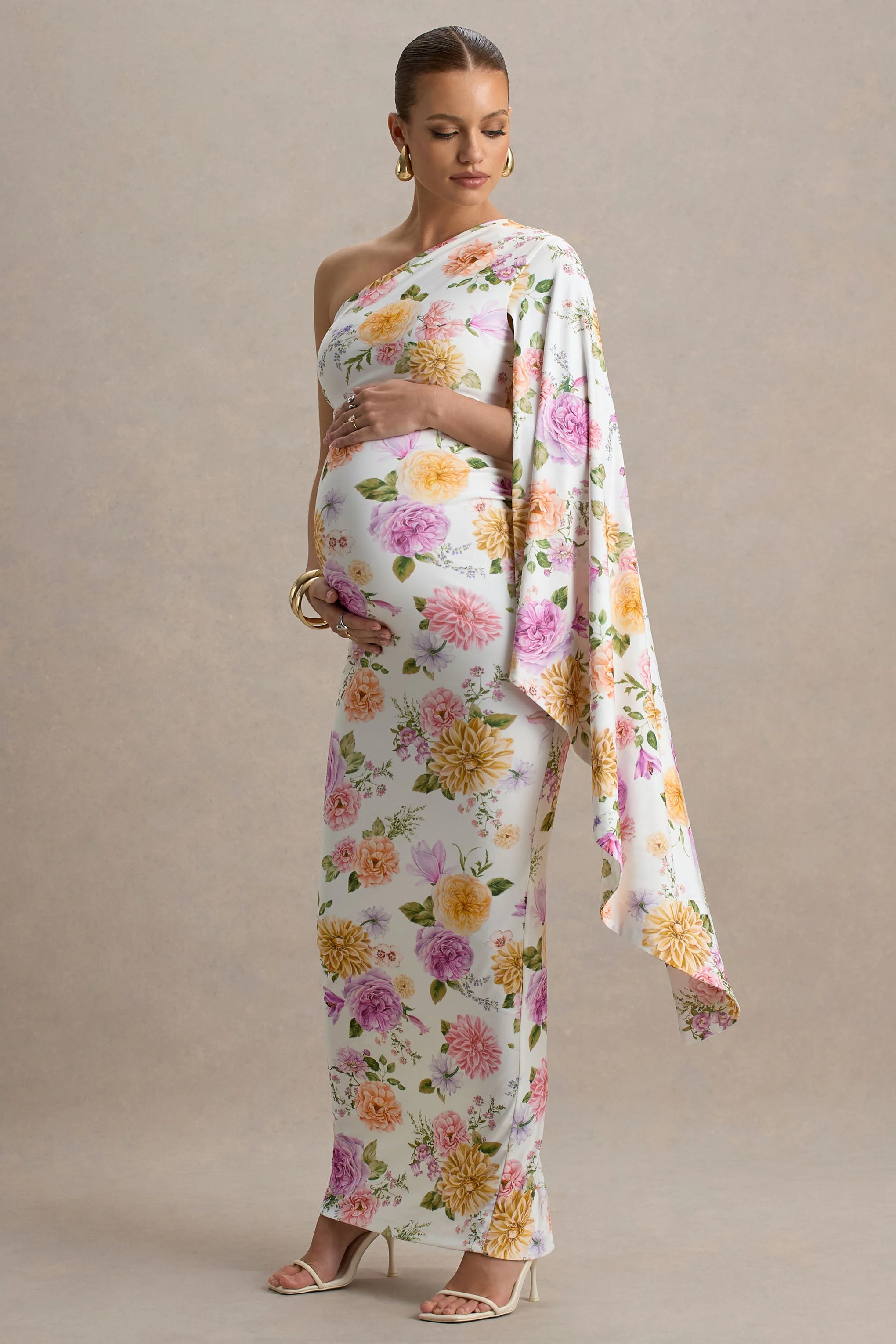 23428-aliana-peach-and-lilac-floral-print-asymmetric-maternity-maxi-dress-with-ruched-detailing-1.webp