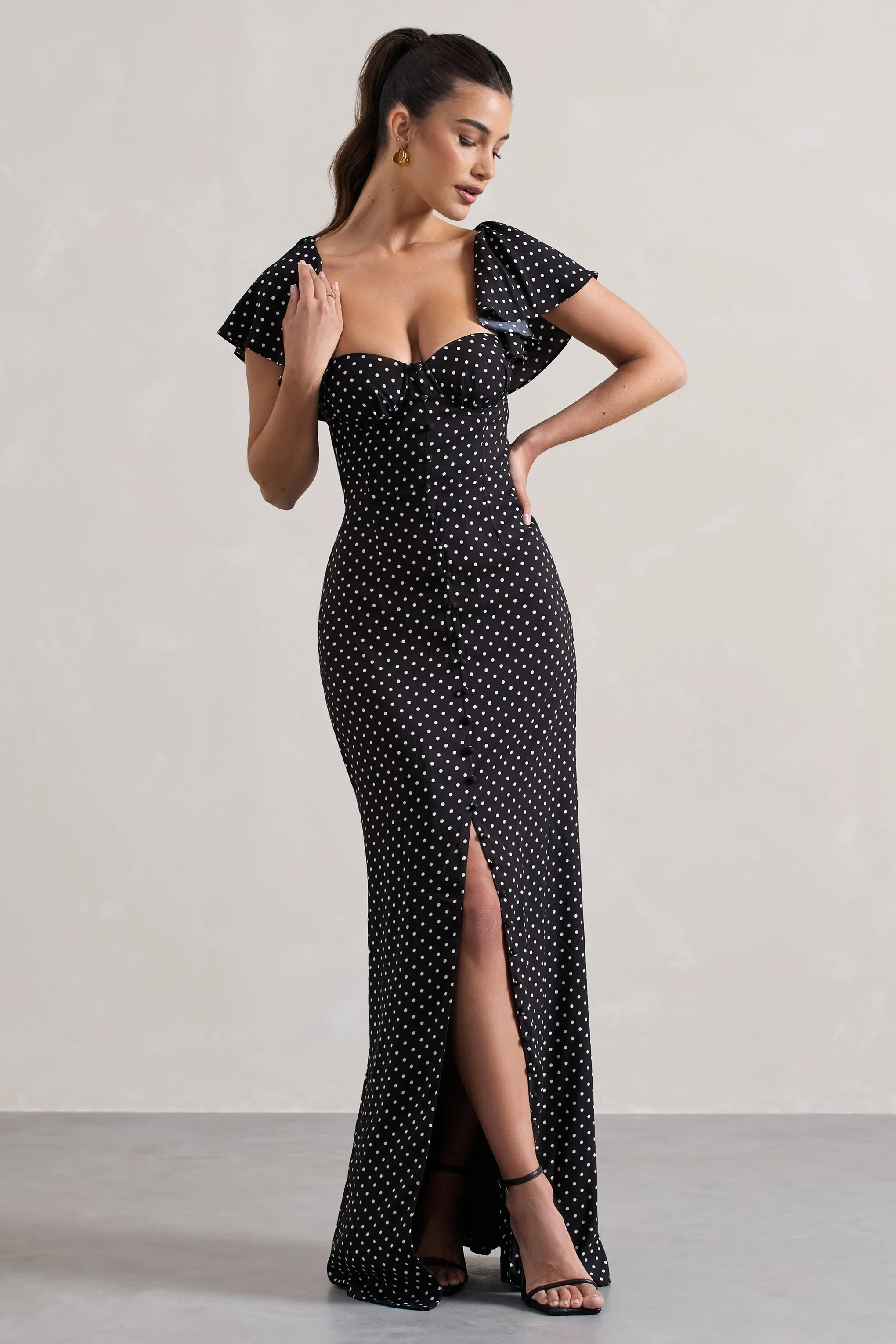 2367-signorina-black-polka-dot-buttoned-maxi-dress-with-flounced-short-sleeves-1.webp