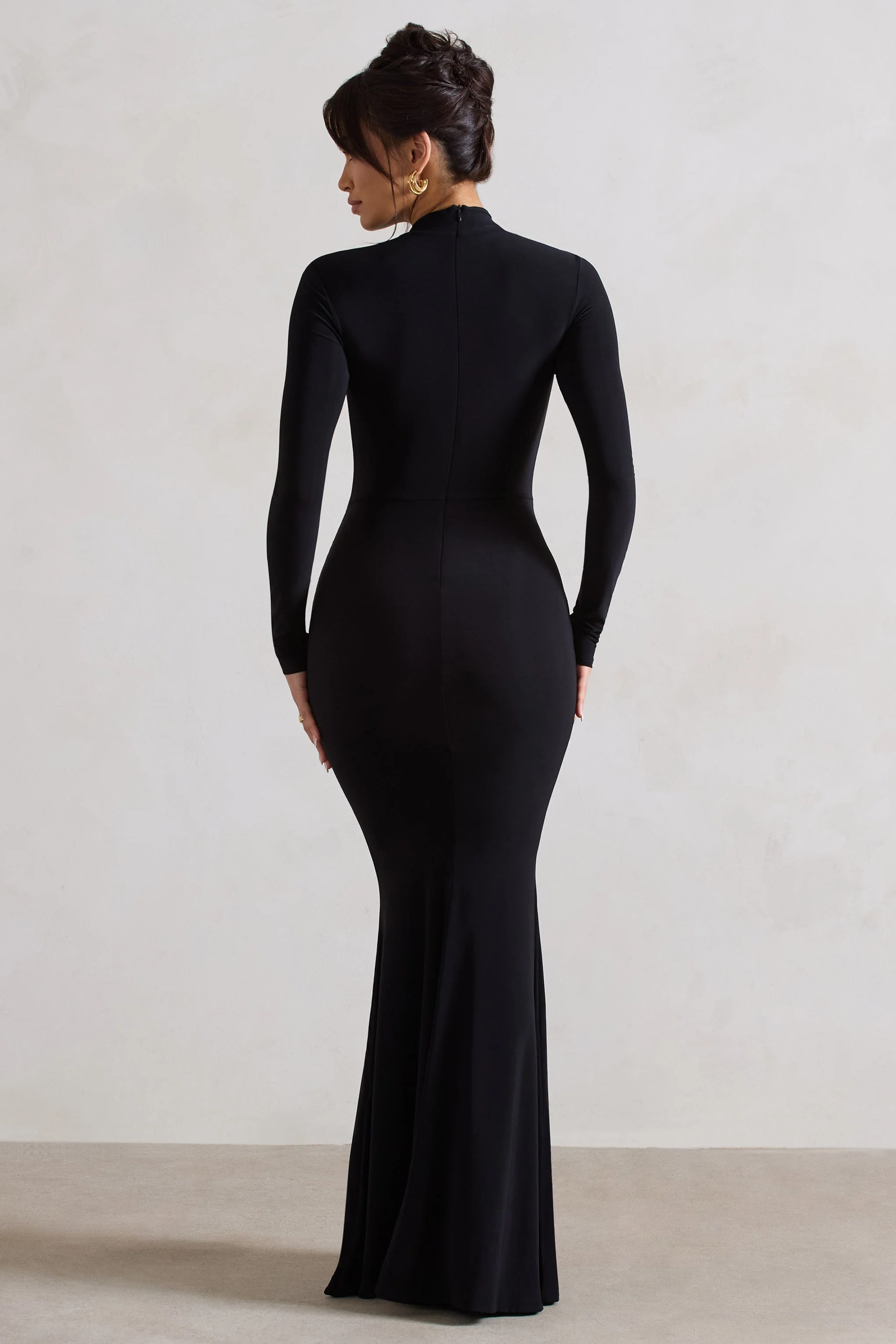 2470-pietra-black-high-neck-long-sleeve-knot-maxi-dress-1.webp