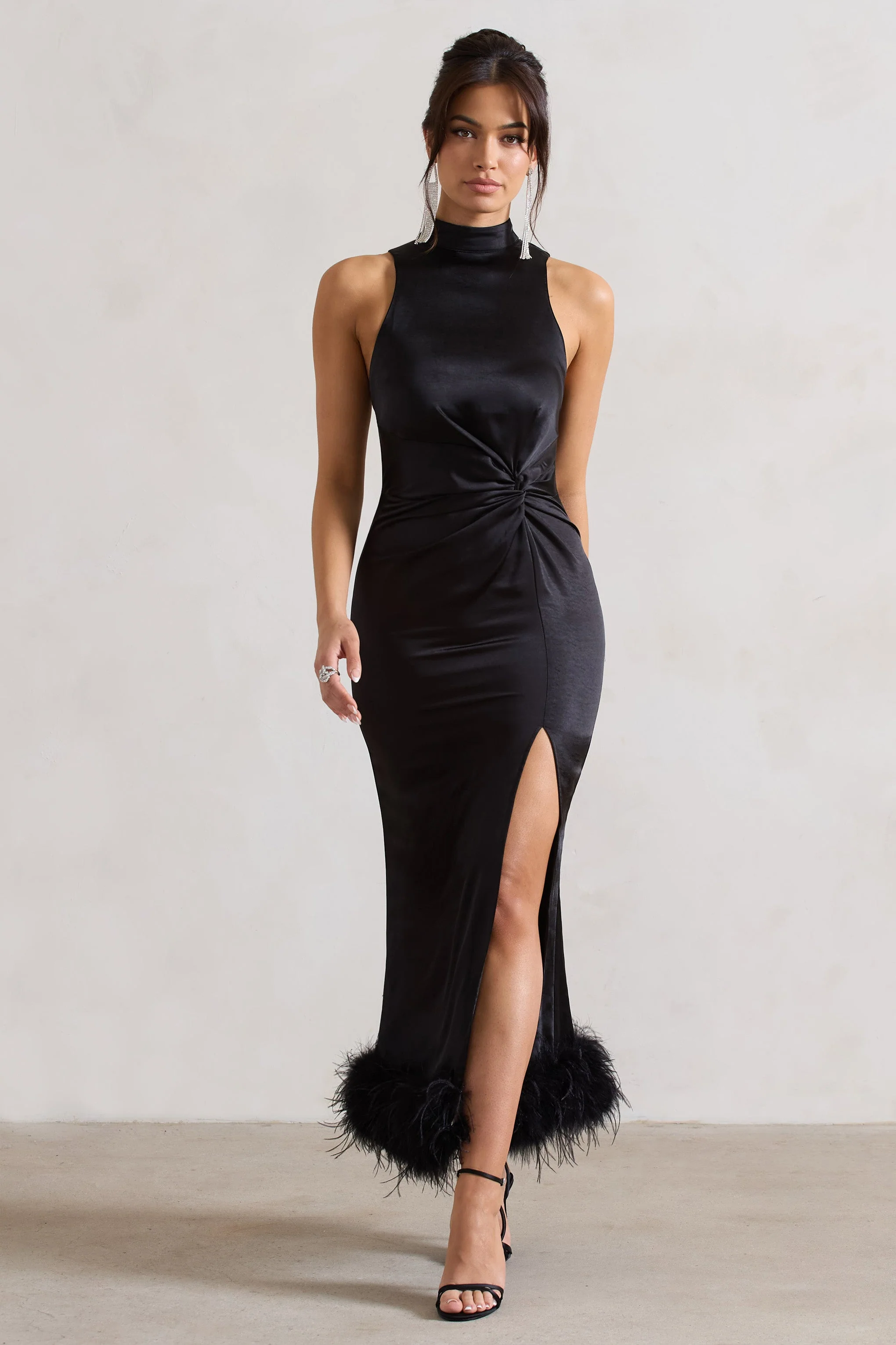 2988-zoe-black-satin-twist-split-maxi-dress-with-feather-trim-1.webp