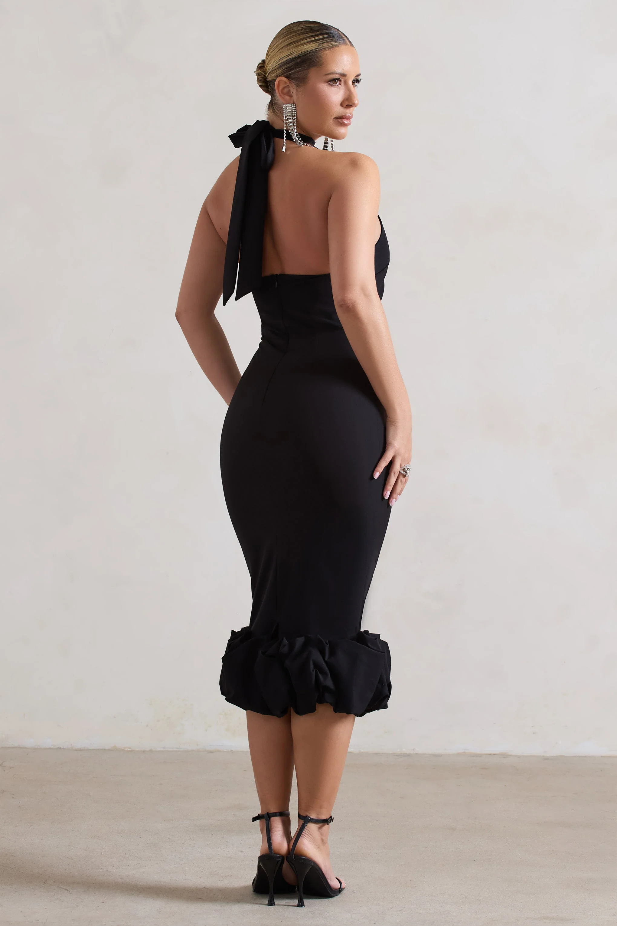3045-ashton-black-high-neck-midi-dress-with-ruffle-hem-1.webp