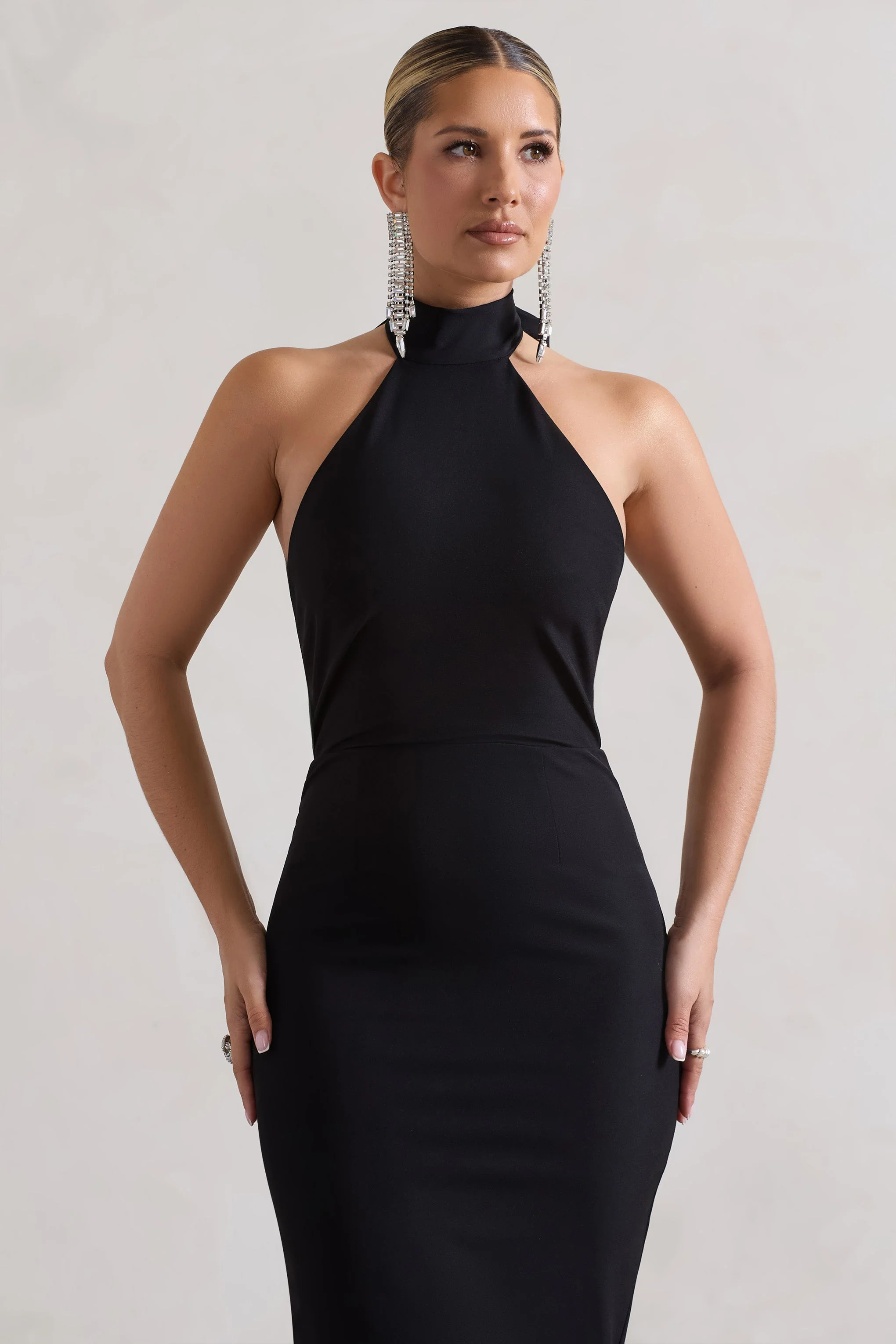 3045-ashton-black-high-neck-midi-dress-with-ruffle-hem-1.webp