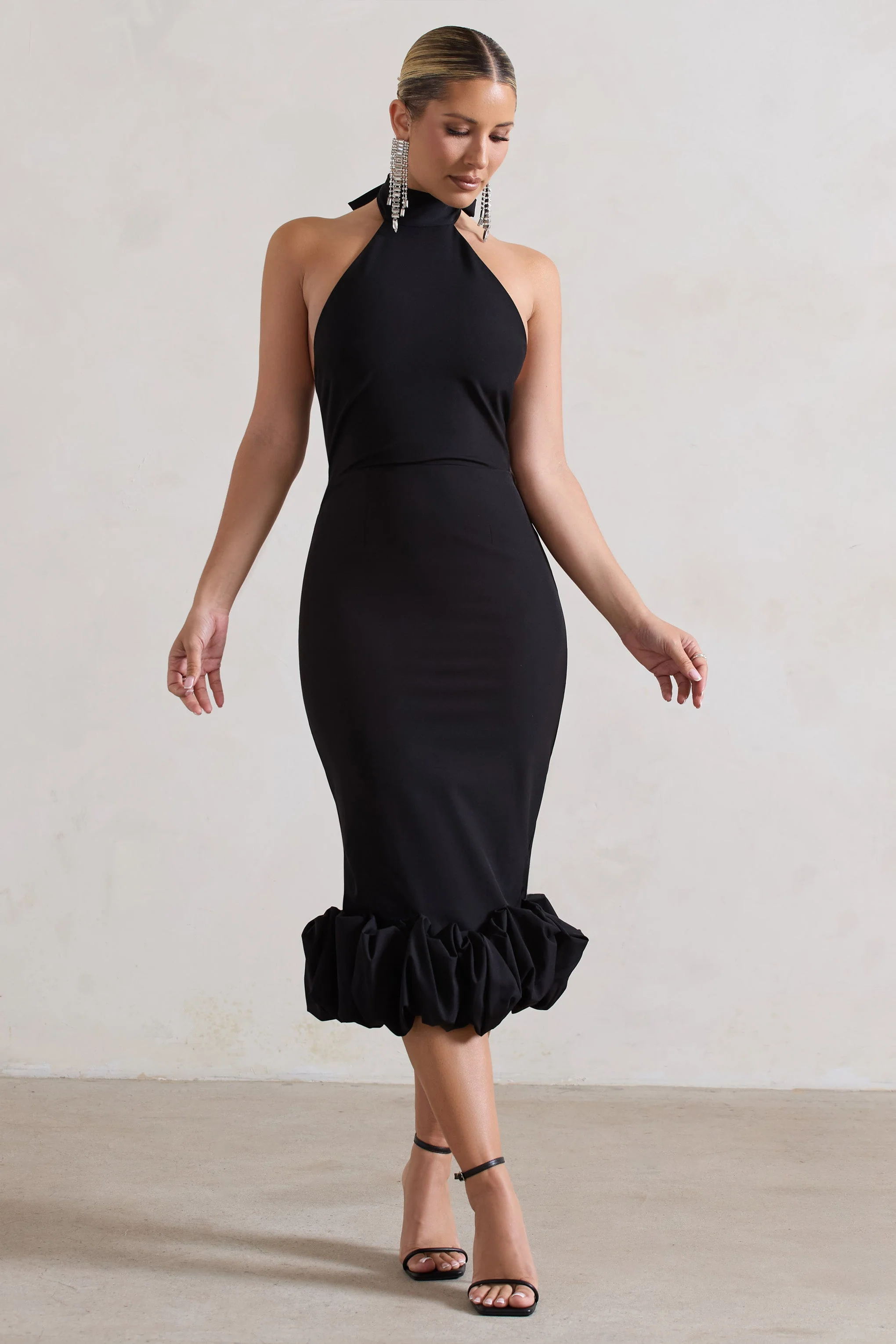 3045-ashton-black-high-neck-midi-dress-with-ruffle-hem-1.webp