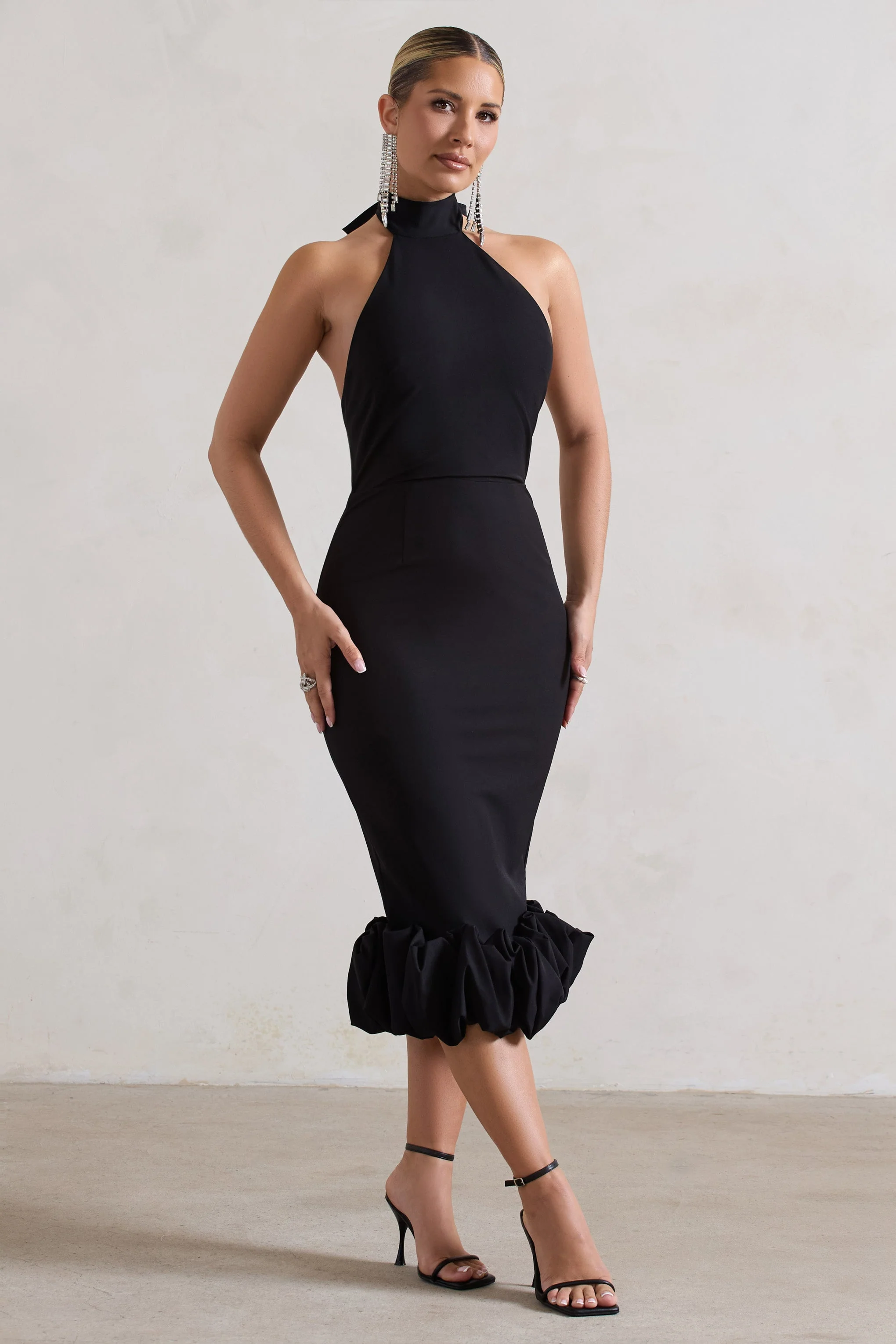3045-ashton-black-high-neck-midi-dress-with-ruffle-hem-1.webp