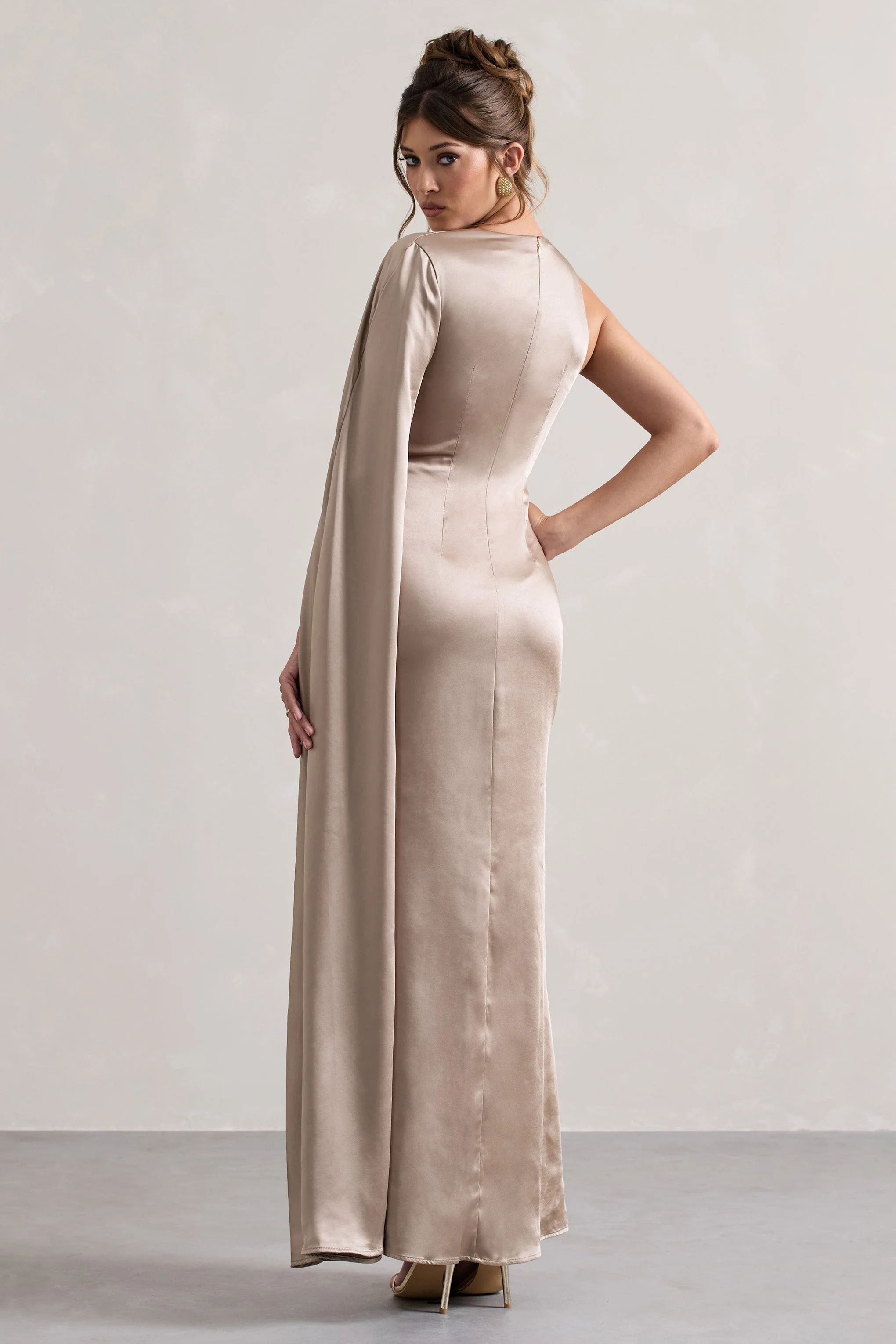 3878-gala-taupe-satin-one-shoulder-cape-sleeve-split-maxi-dress-1.webp